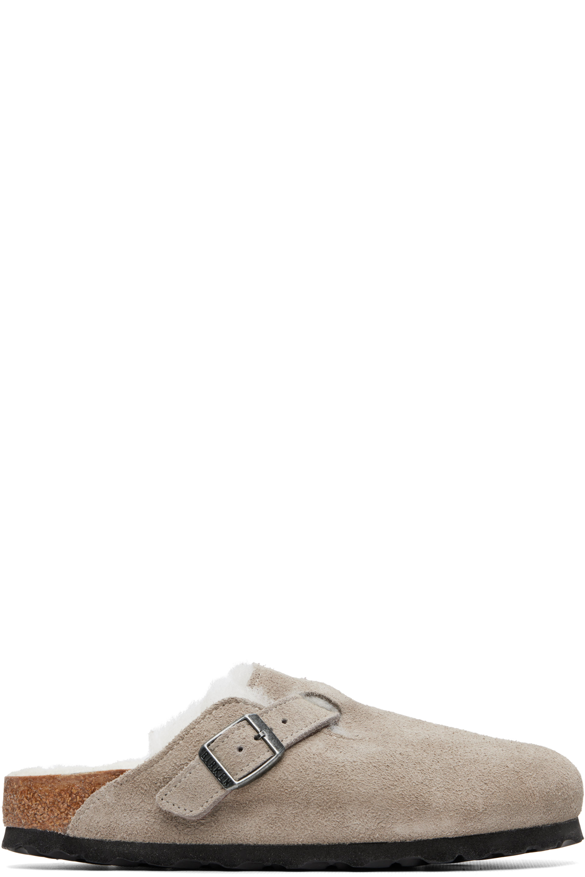 Birkenstock - Gray Narrow Boston Shearling Loafers