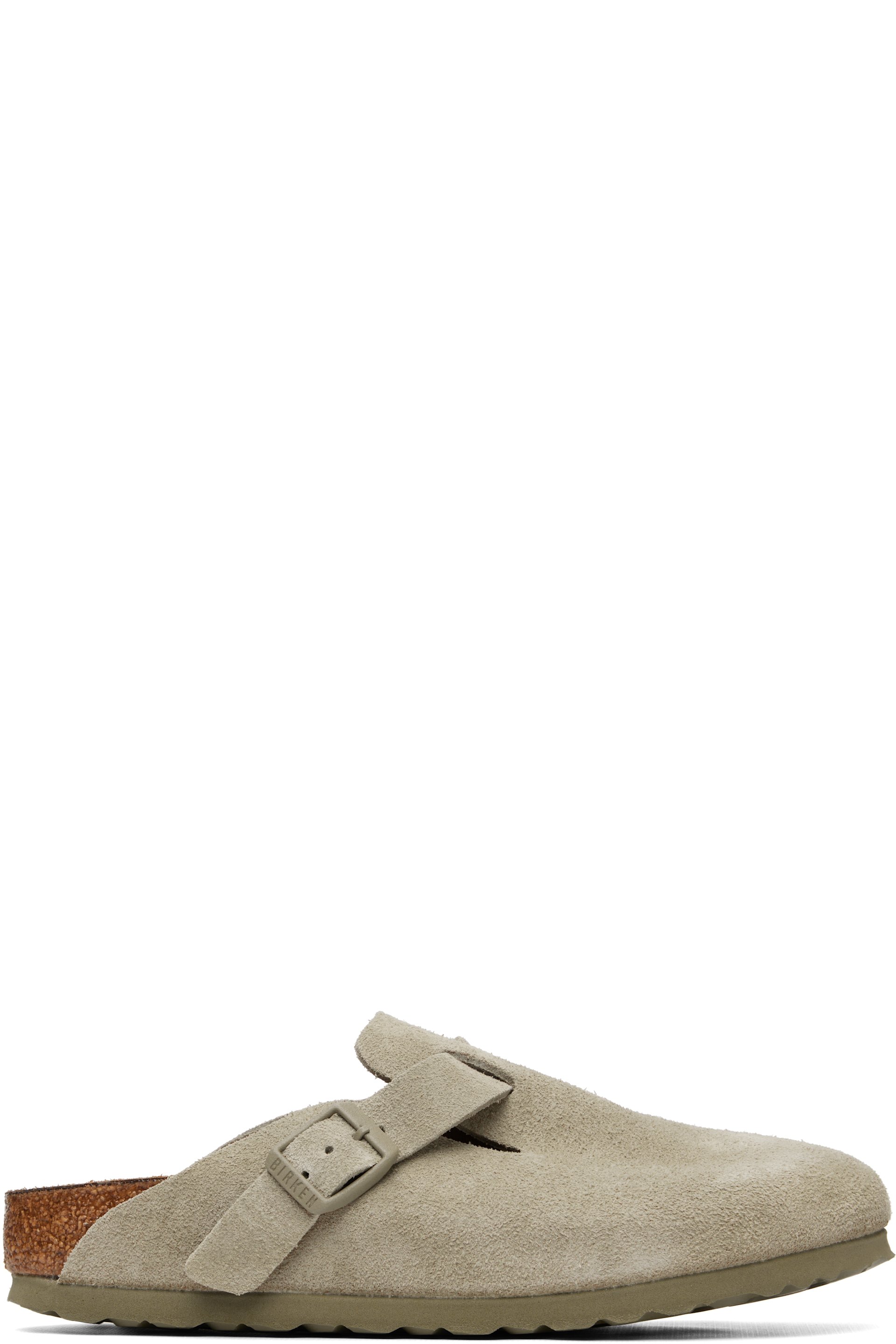 Birkenstock - Khaki Narrow Boston Suede Leather Loafers