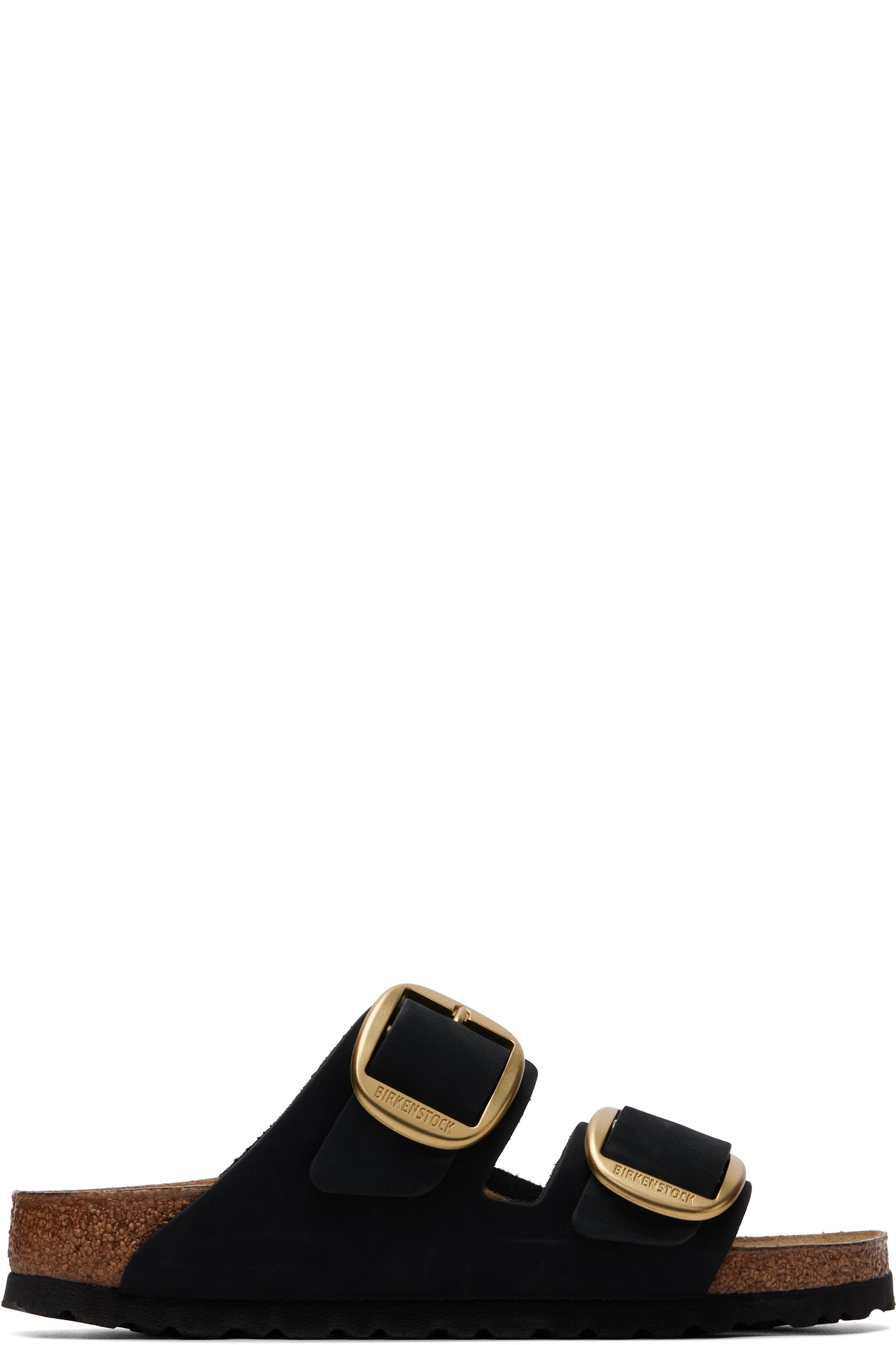 Birkenstock - Black Narrow Arizona Big Buckle Nubuck Sandals