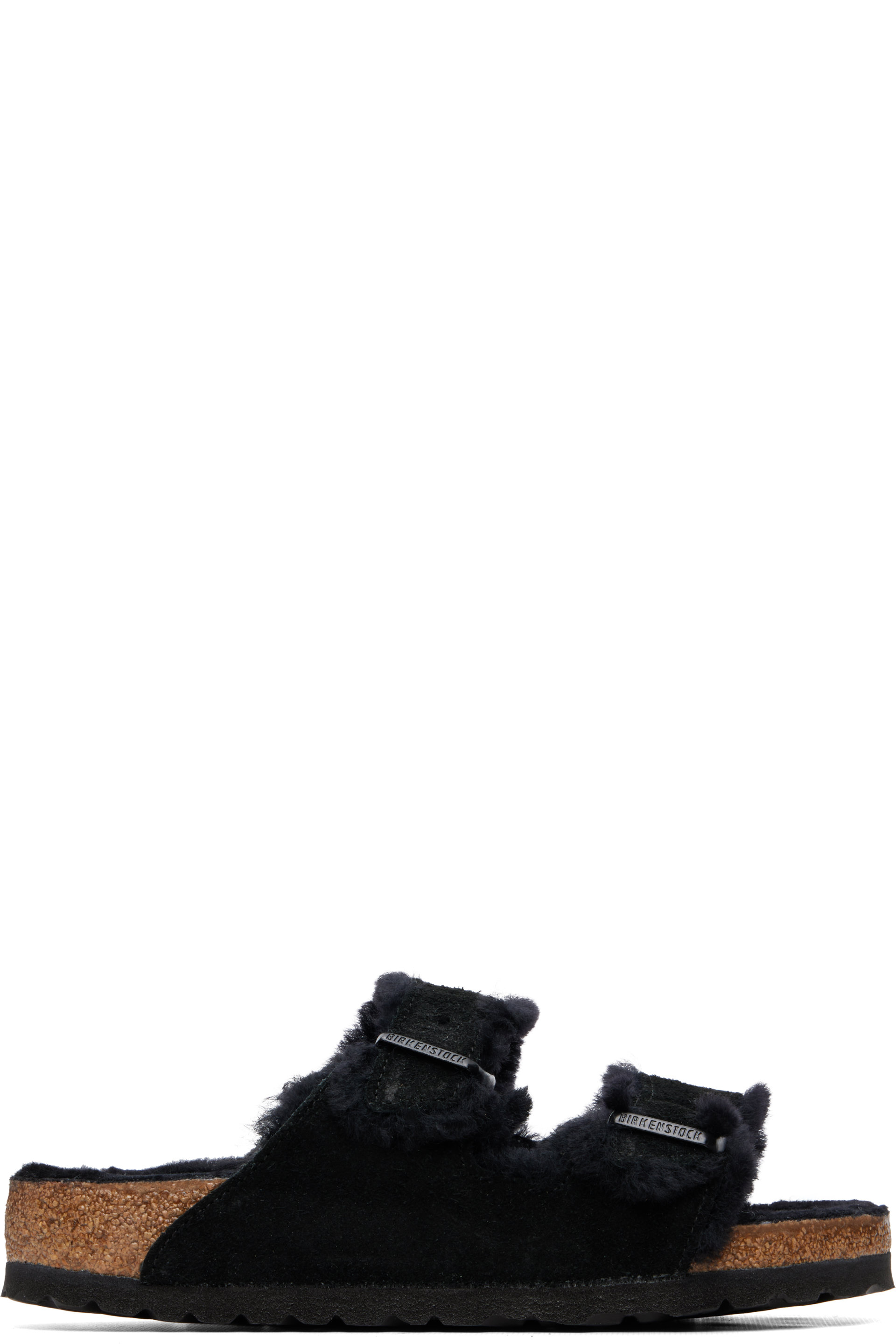 Birkenstock - Black Regular Arizona Shearling Sandals
