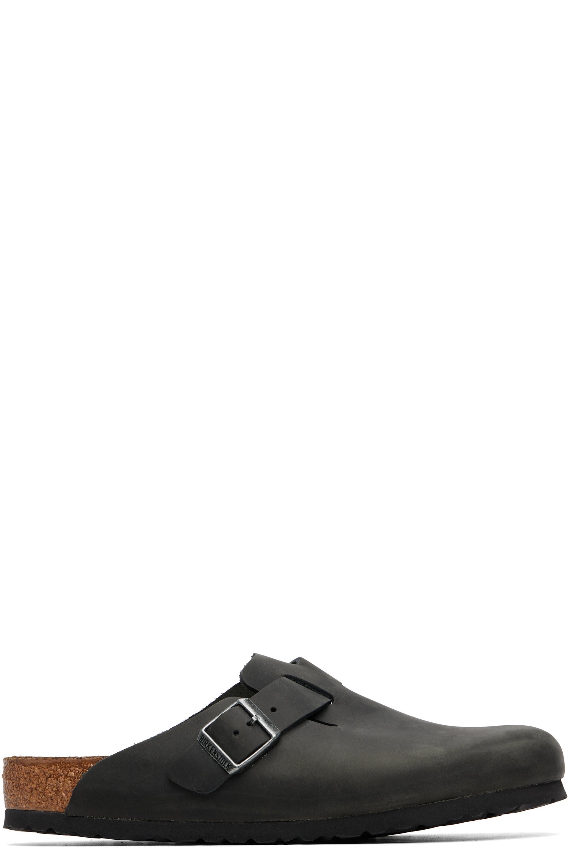 Birkenstock - Black Regular Boston Oiled Leather Slip-on Loafers