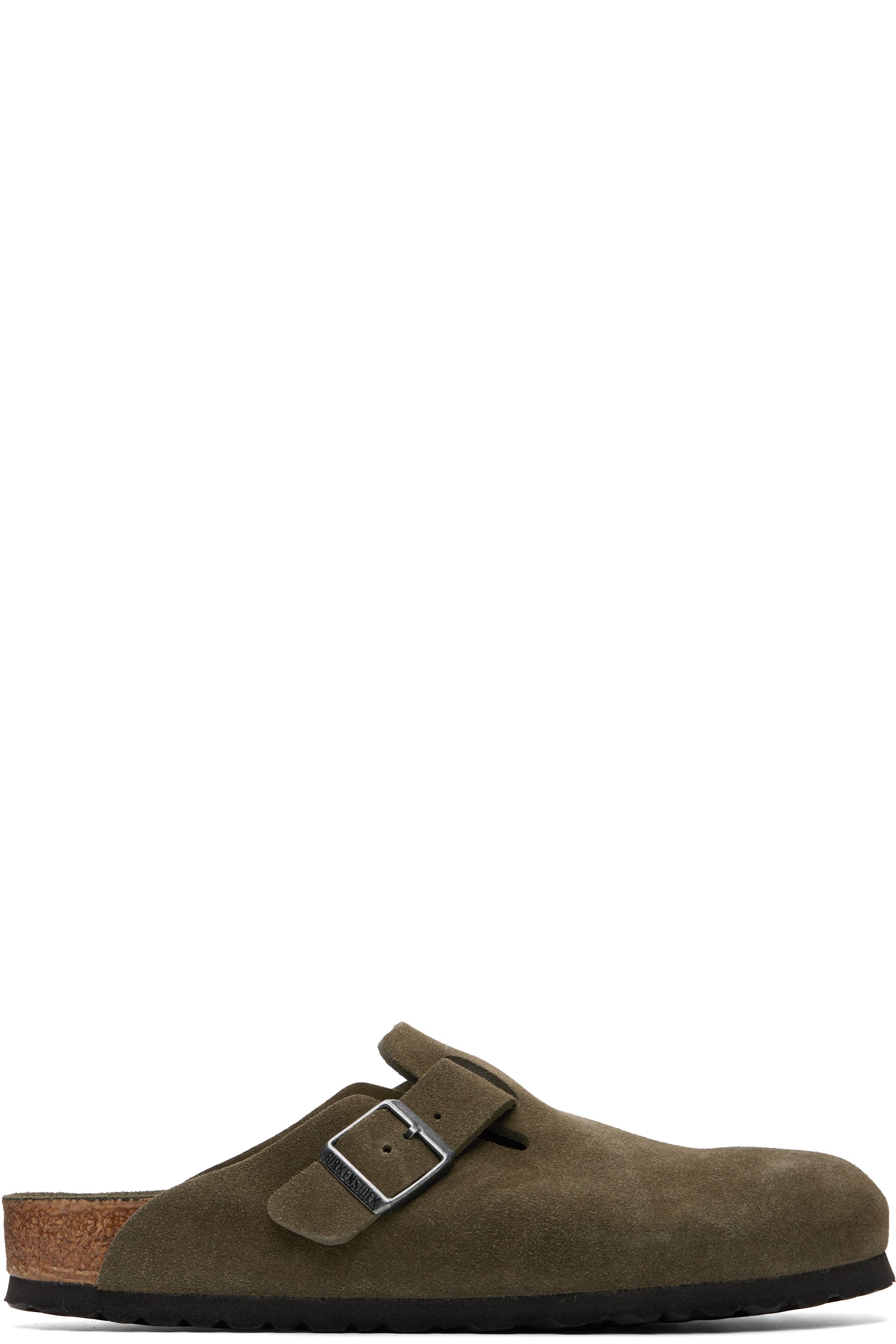 Birkenstock - Flâneurs Boston kaki en suède à semelle intérieure coussinée