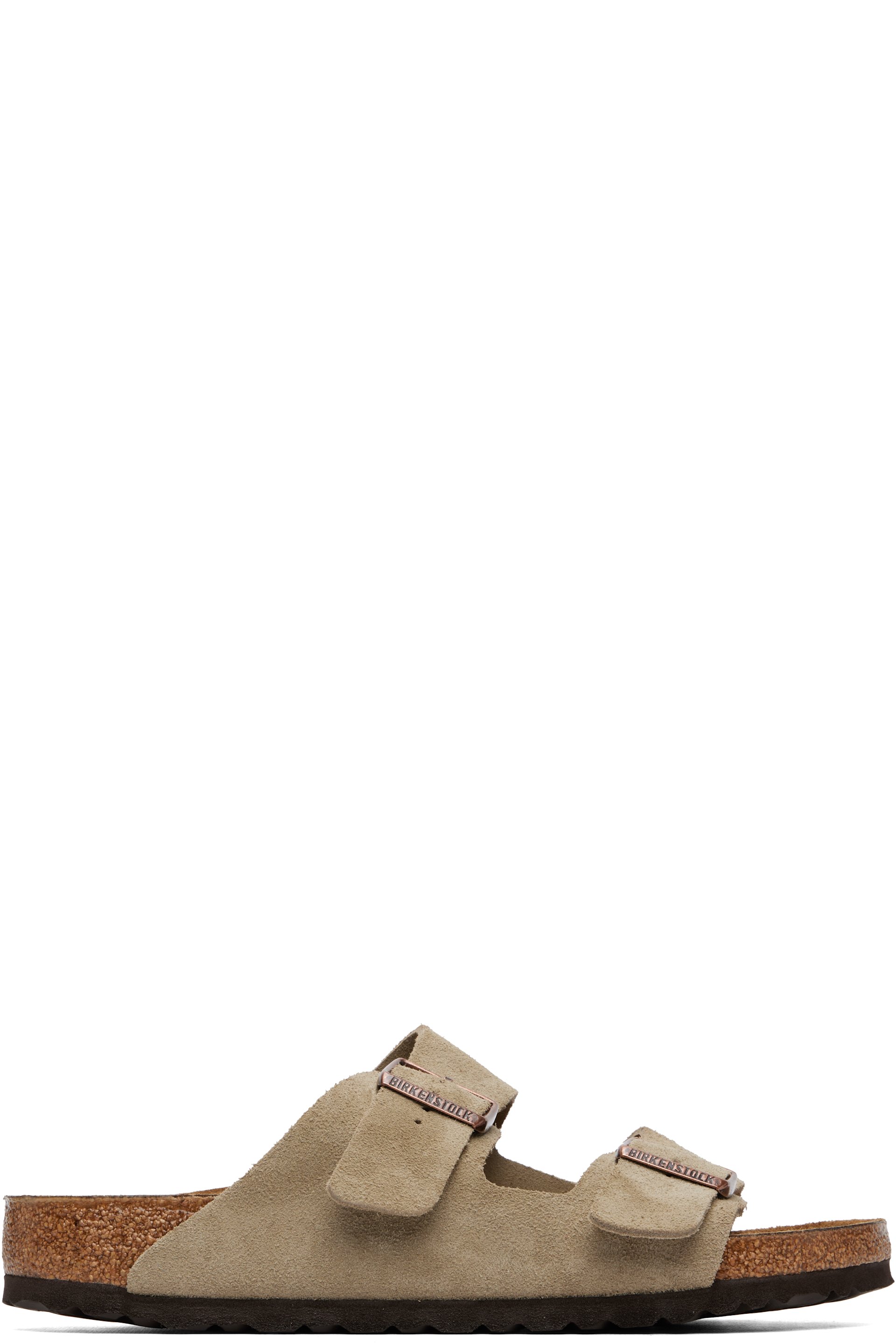 Birkenstock - Taupe Regular Arizona Suede Leather Sandals