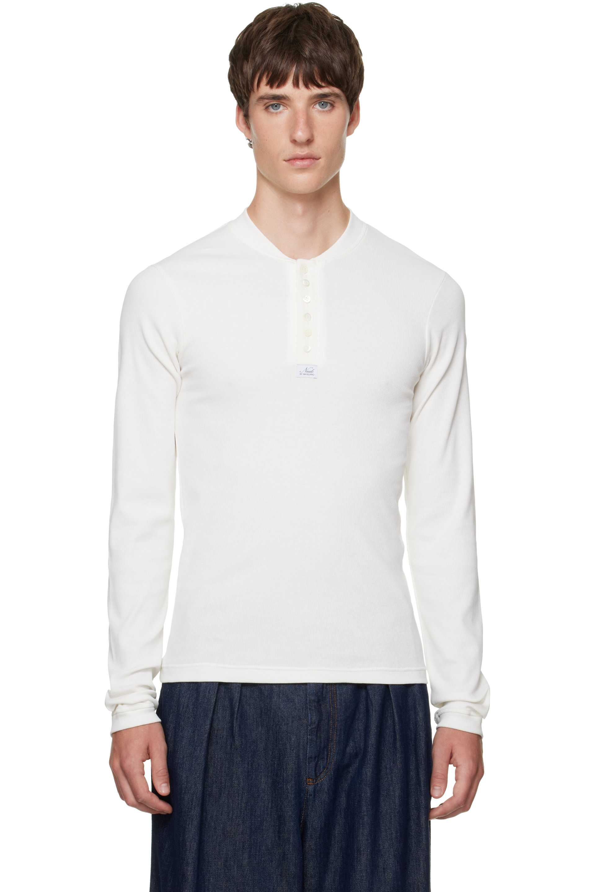 Magliano - T-shirt à manches longues Serafino blanc
