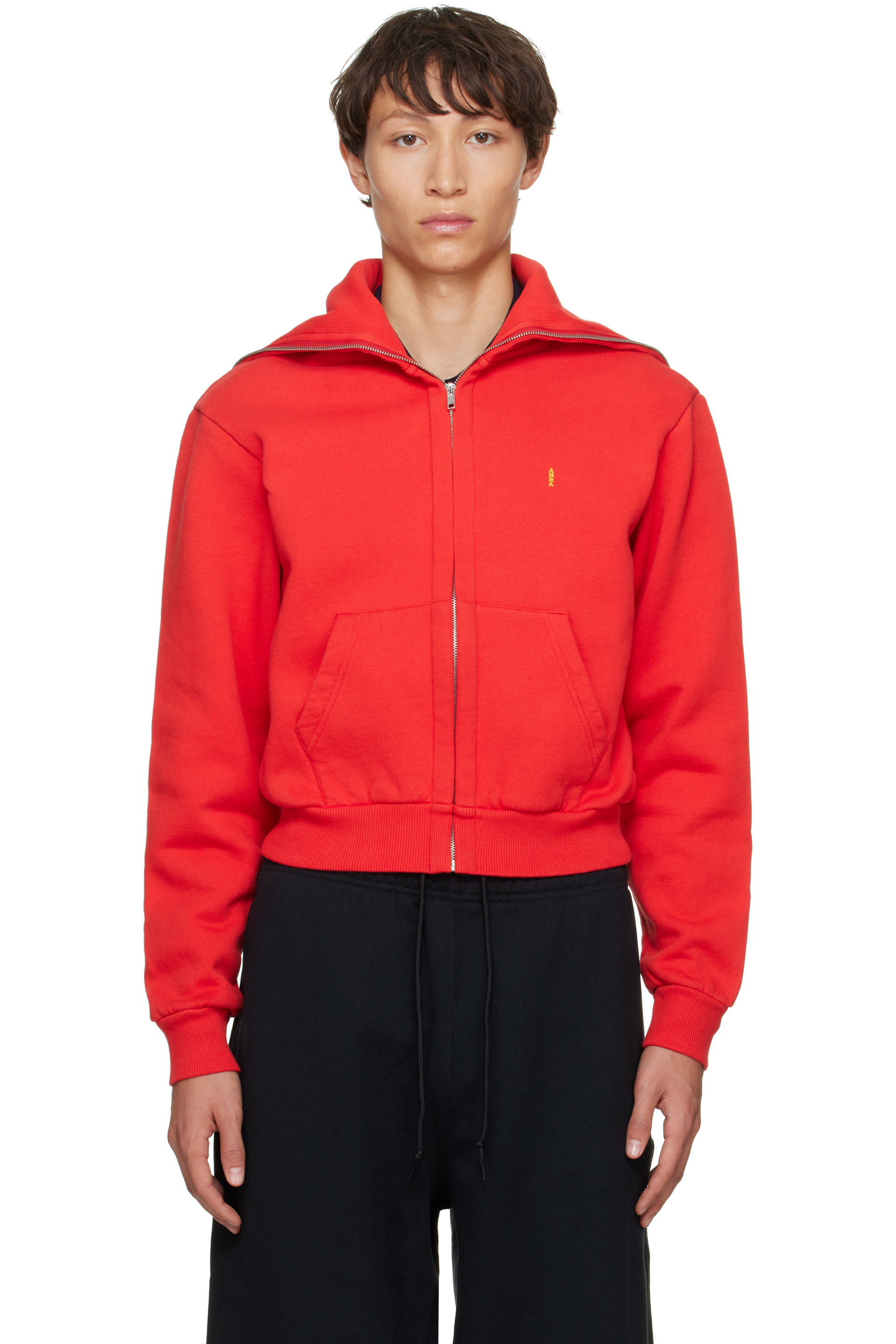 ABRA - Red Zipped Up Neck Hoodie