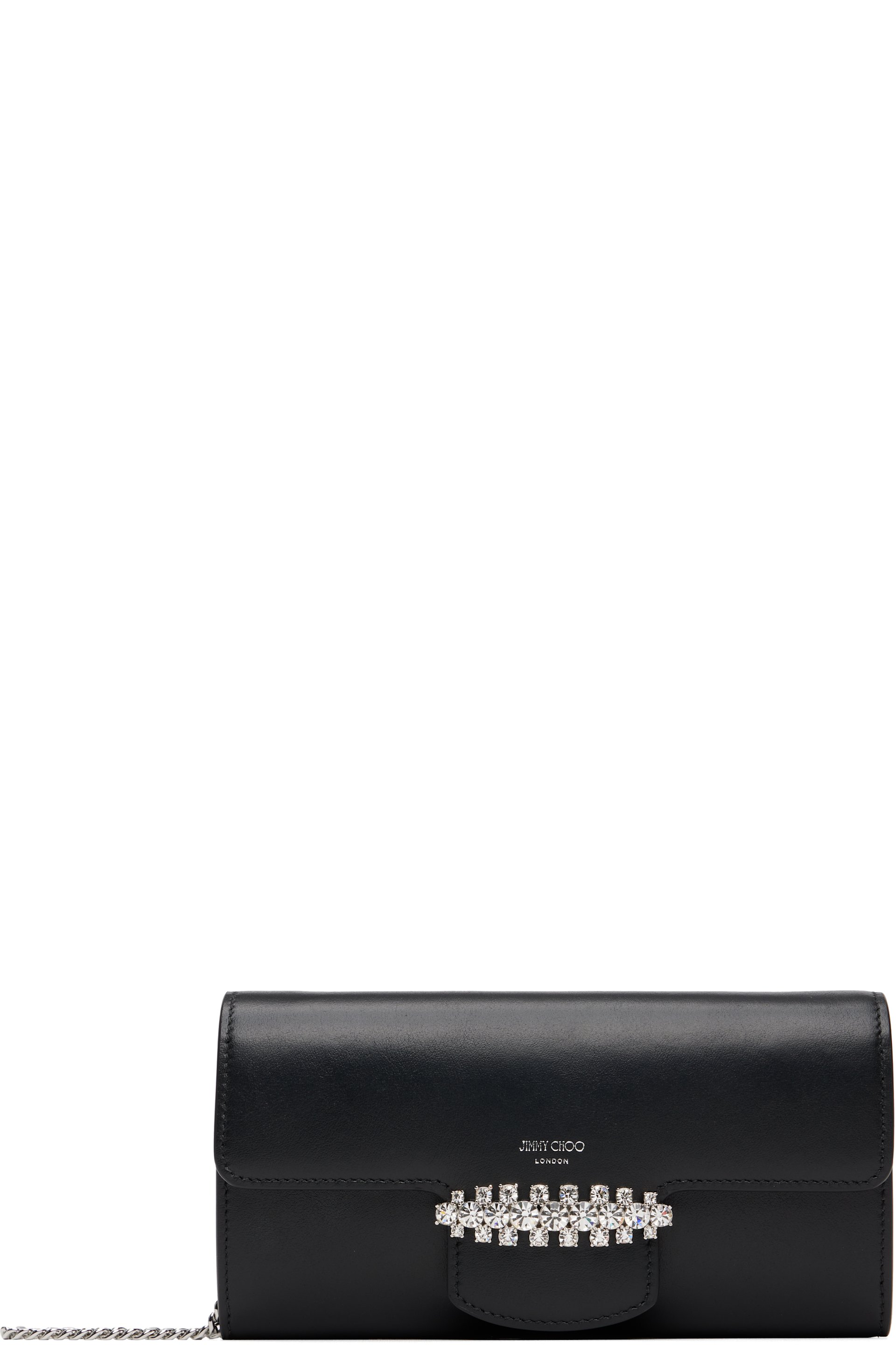 Jimmy Choo - Sac portefeuille noir à ornement Bing et à chaine