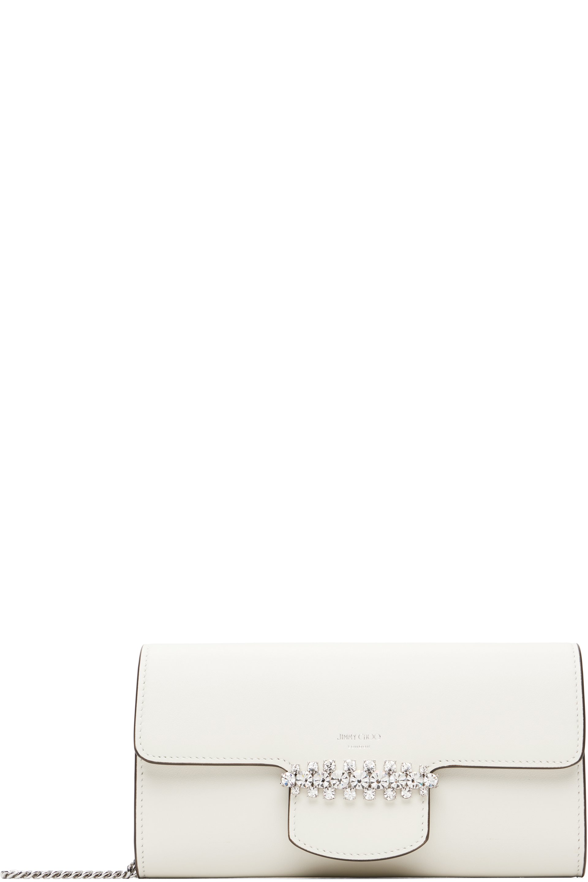 Jimmy Choo - Sac portefeuille blanc cassé à ornement Bing et à chaine