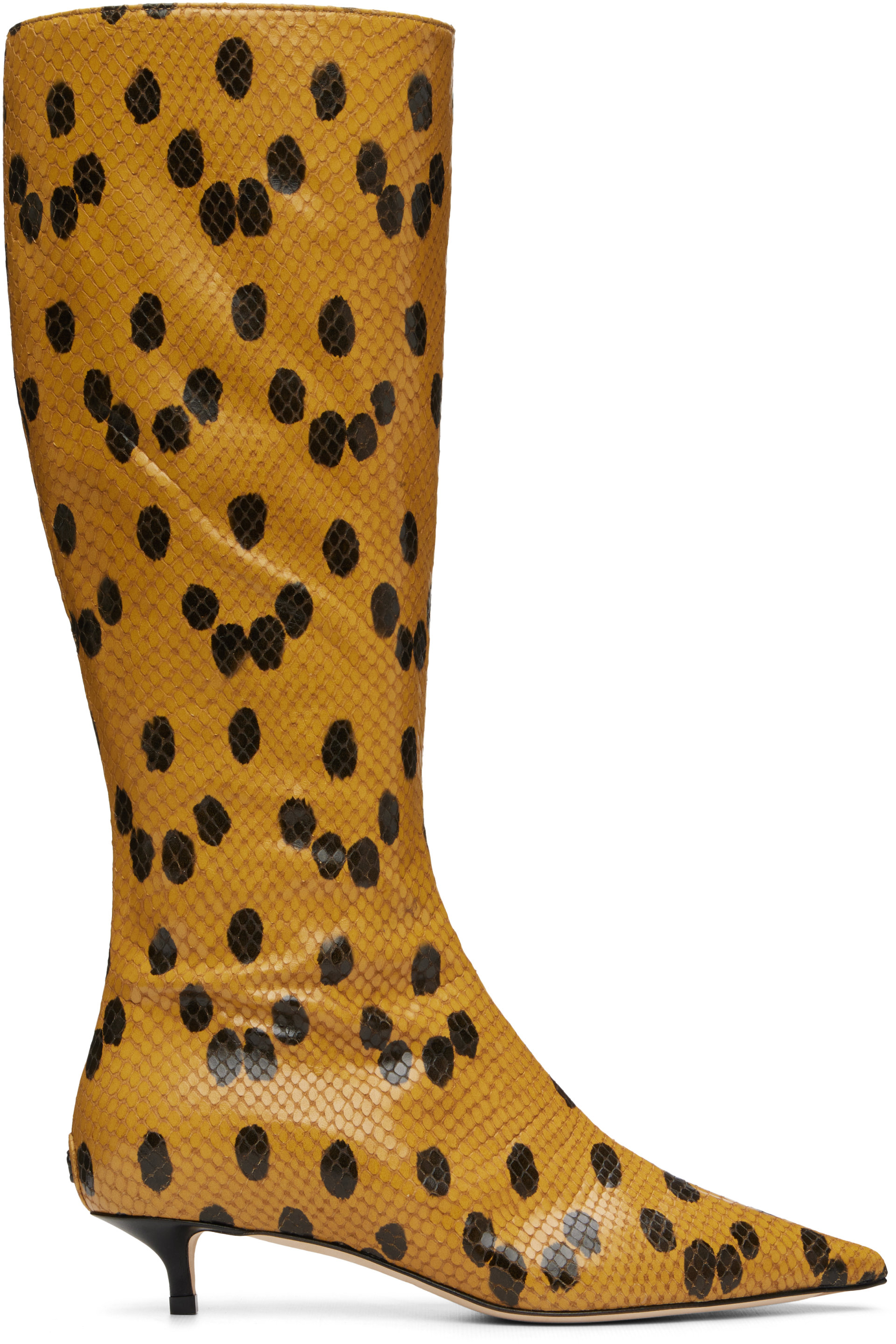 Jimmy Choo - Yellow & Black Amis 35 Knee Boots