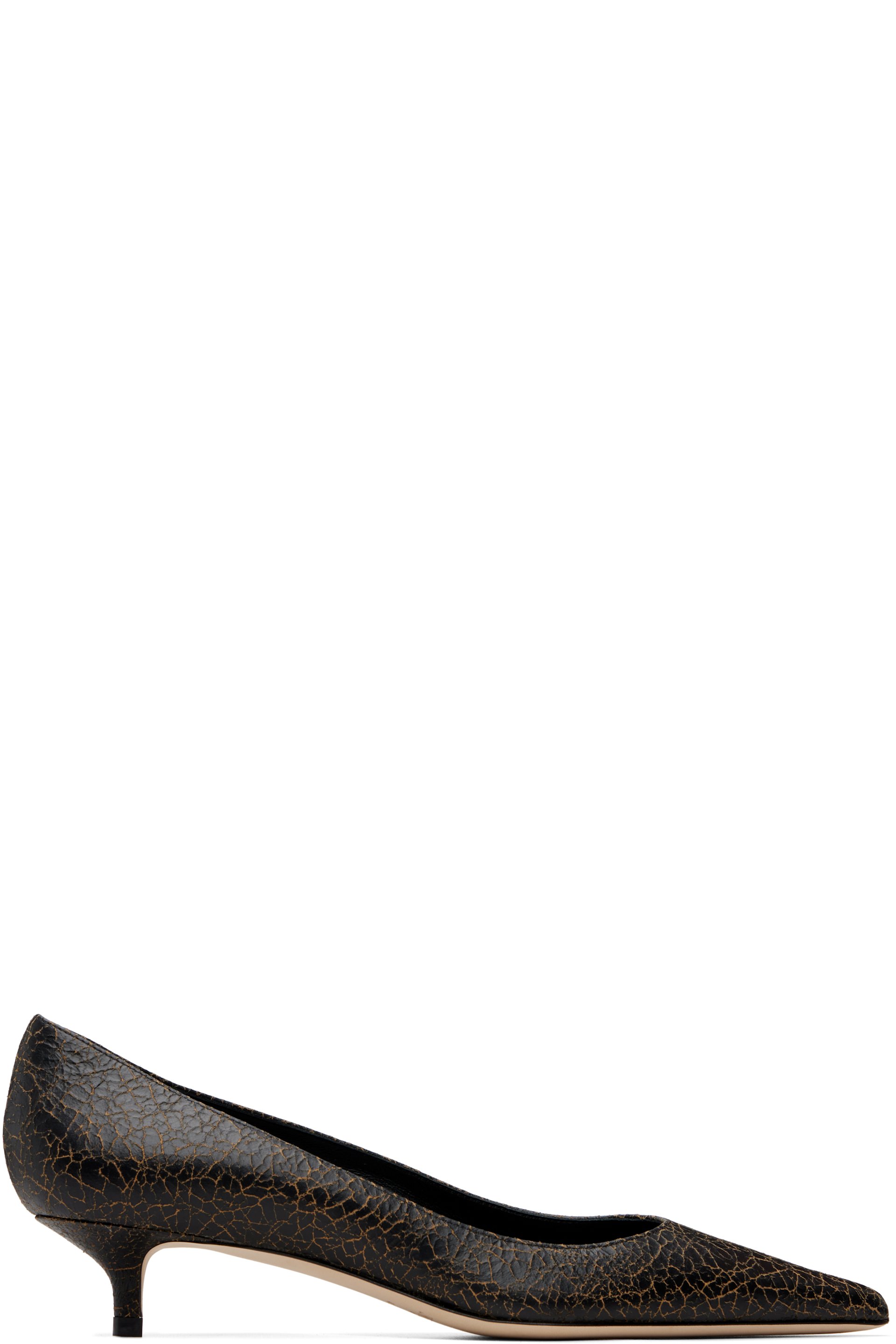Jimmy Choo - Chaussures à talon Amelia 35 noires en cuir craquelé