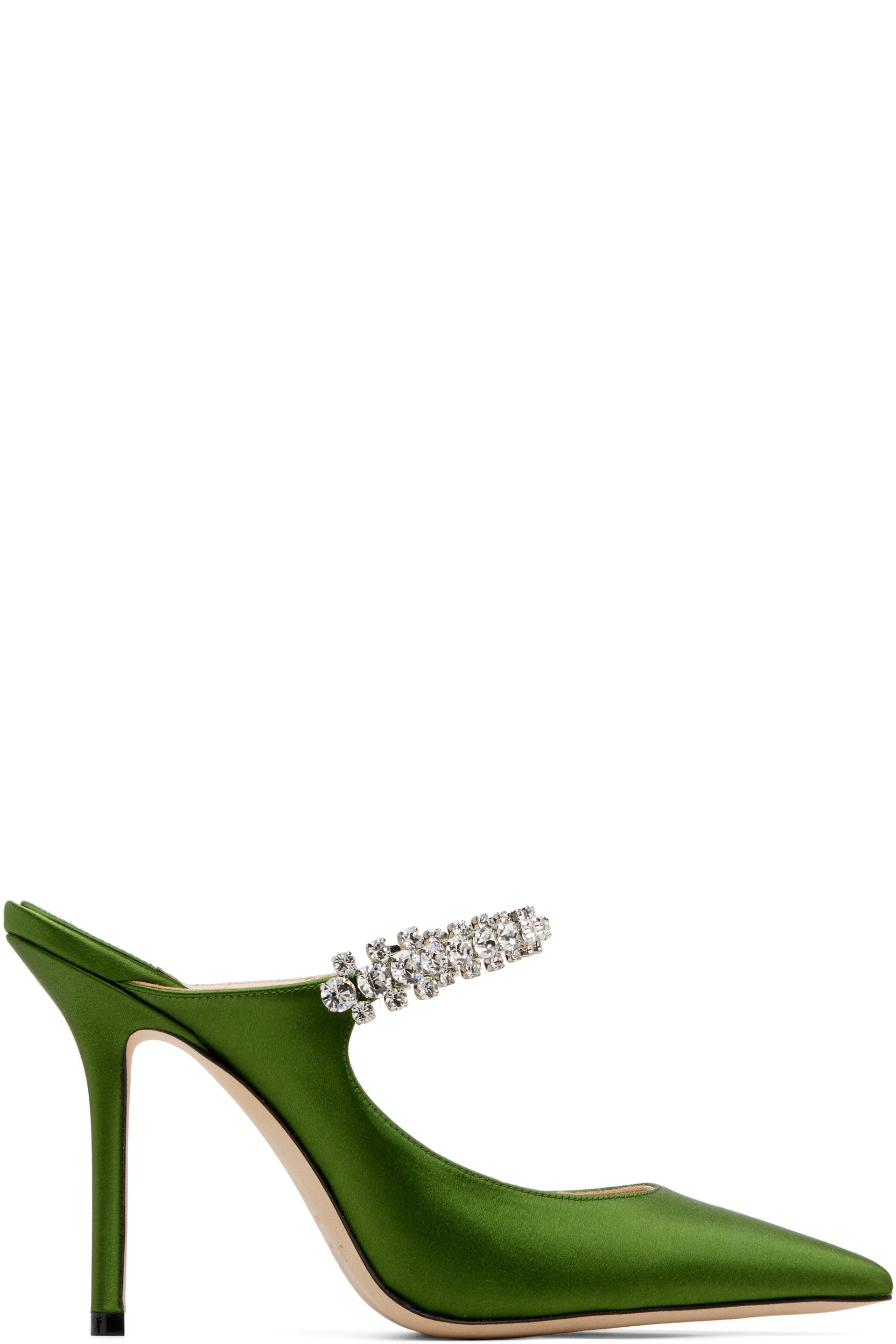 Jimmy Choo - Green Bing 100 Satin Heels