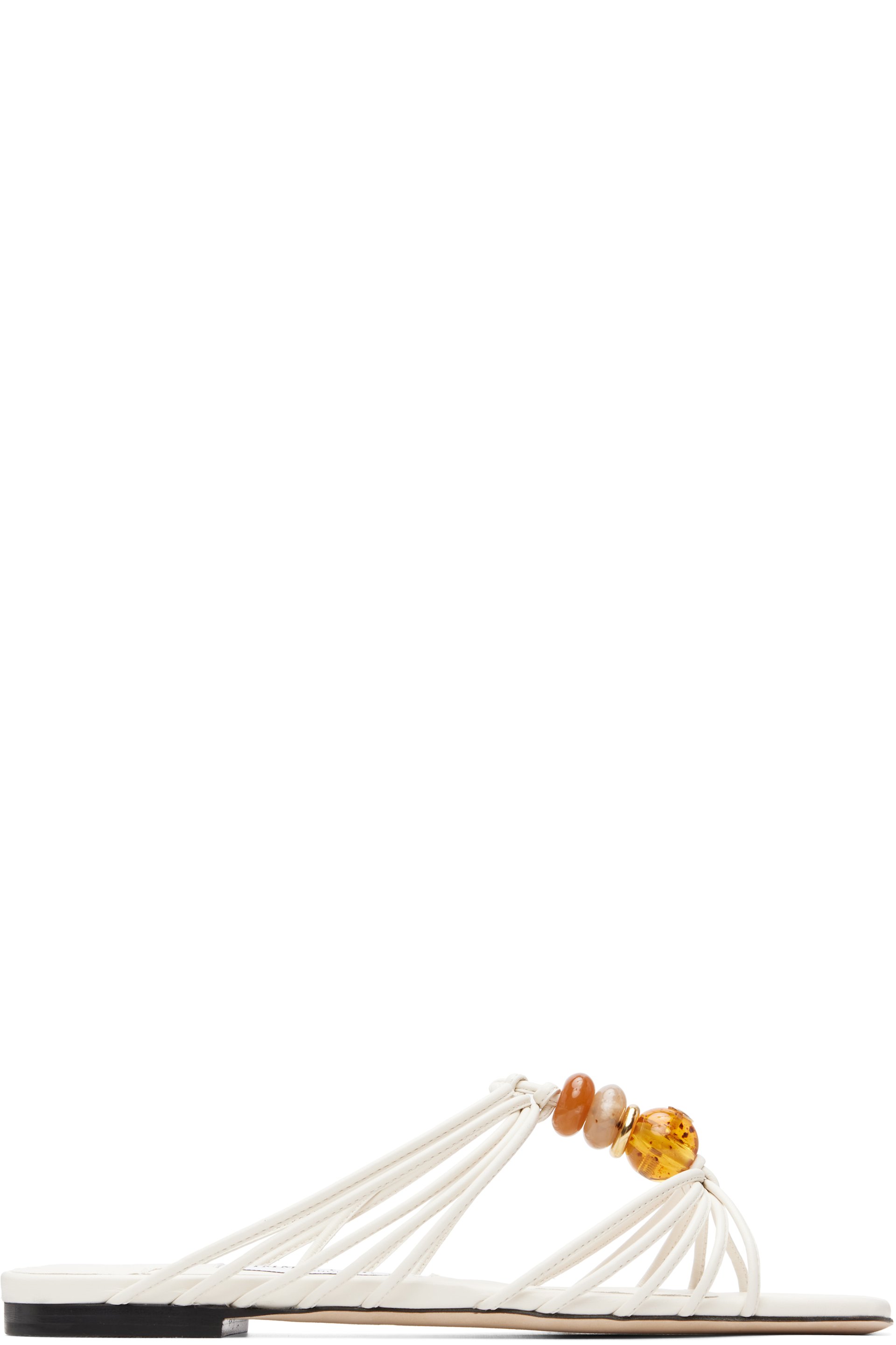 Jimmy Choo - White Lova Mule Flat Sandals