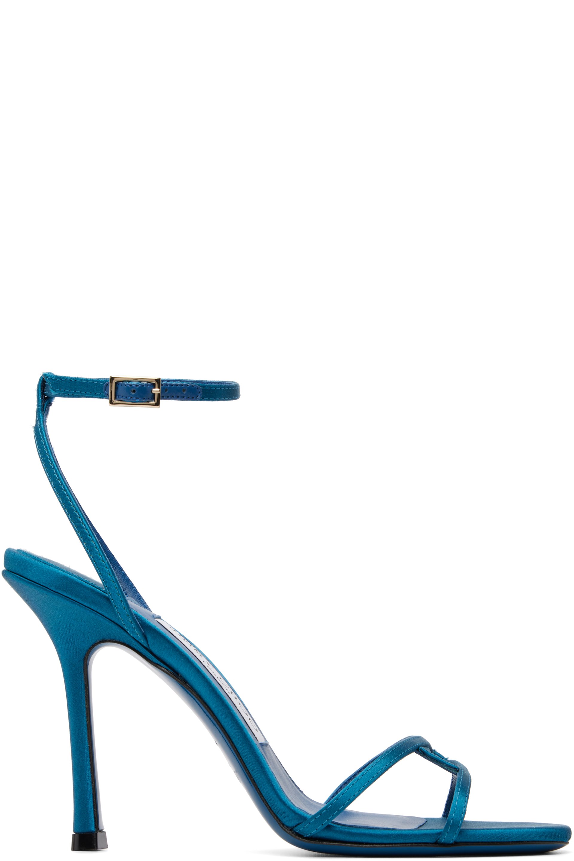 Jimmy Choo - Blue 1998 Leo 100 Satin Heeled Sandals
