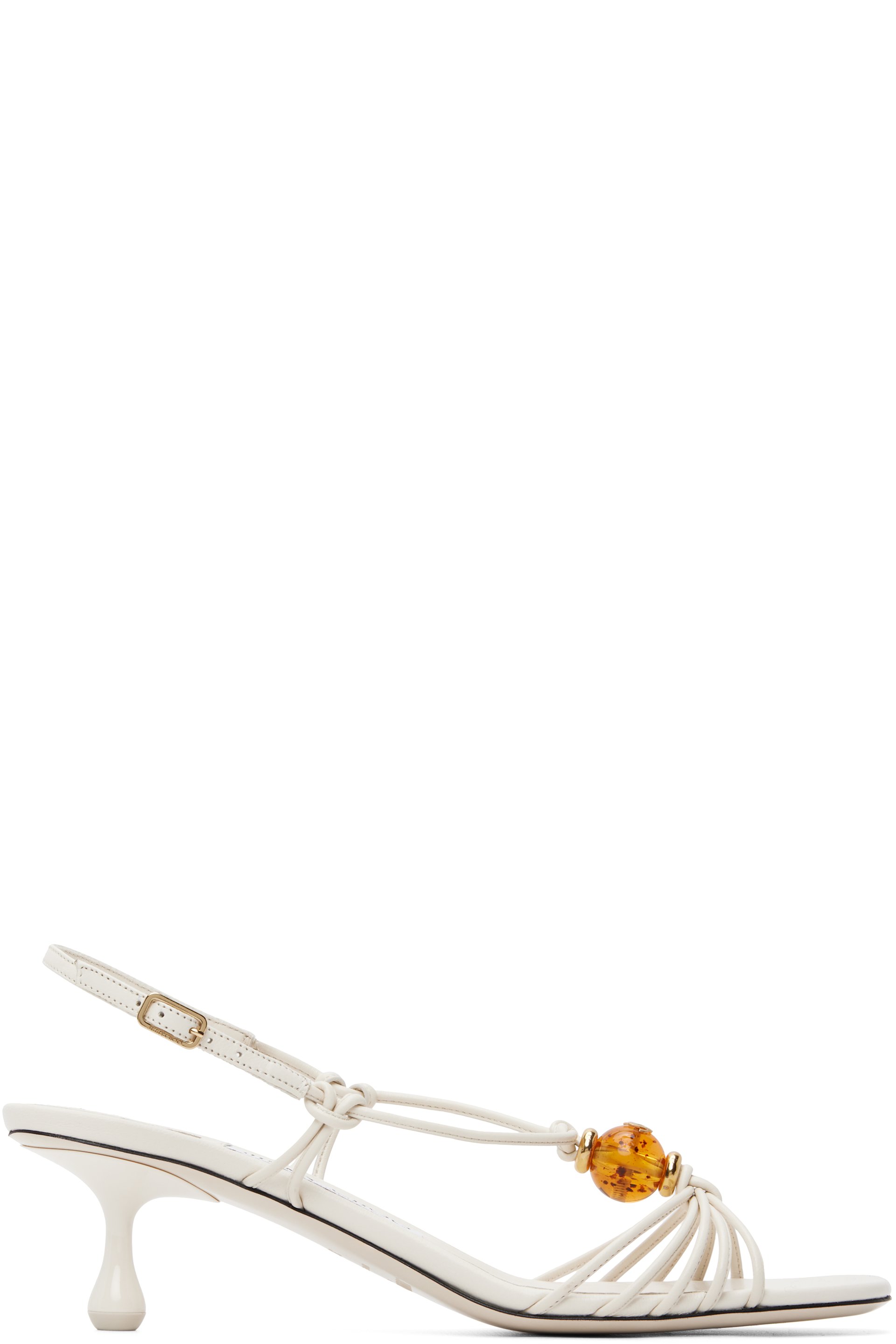 Jimmy Choo - Sandales à talon Lova 50 blanc cassé