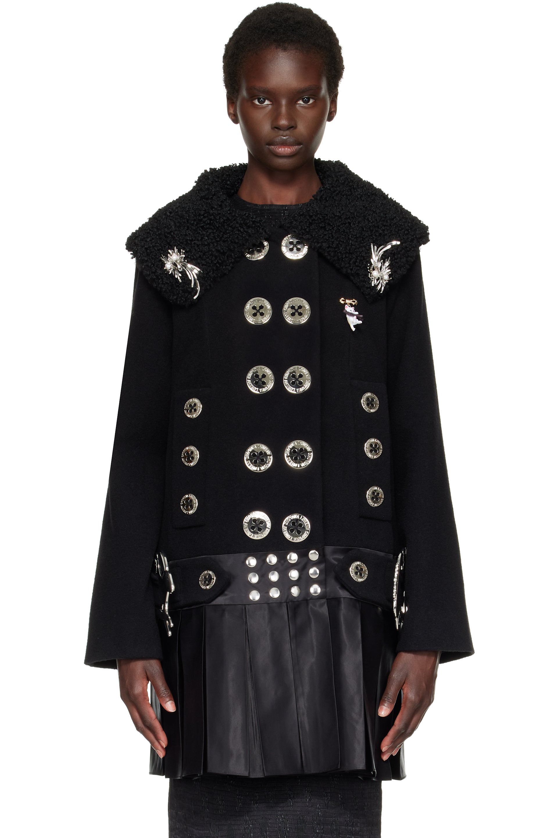 Chopova Lowena - Black Fudge Buckle Coat