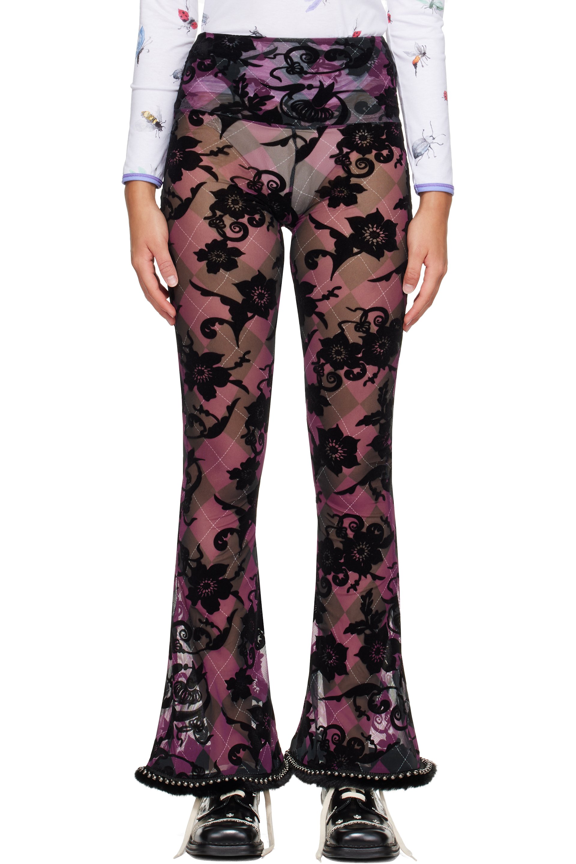 Chopova Lowena - Purple Dew Sweeper Mesh Leggings
