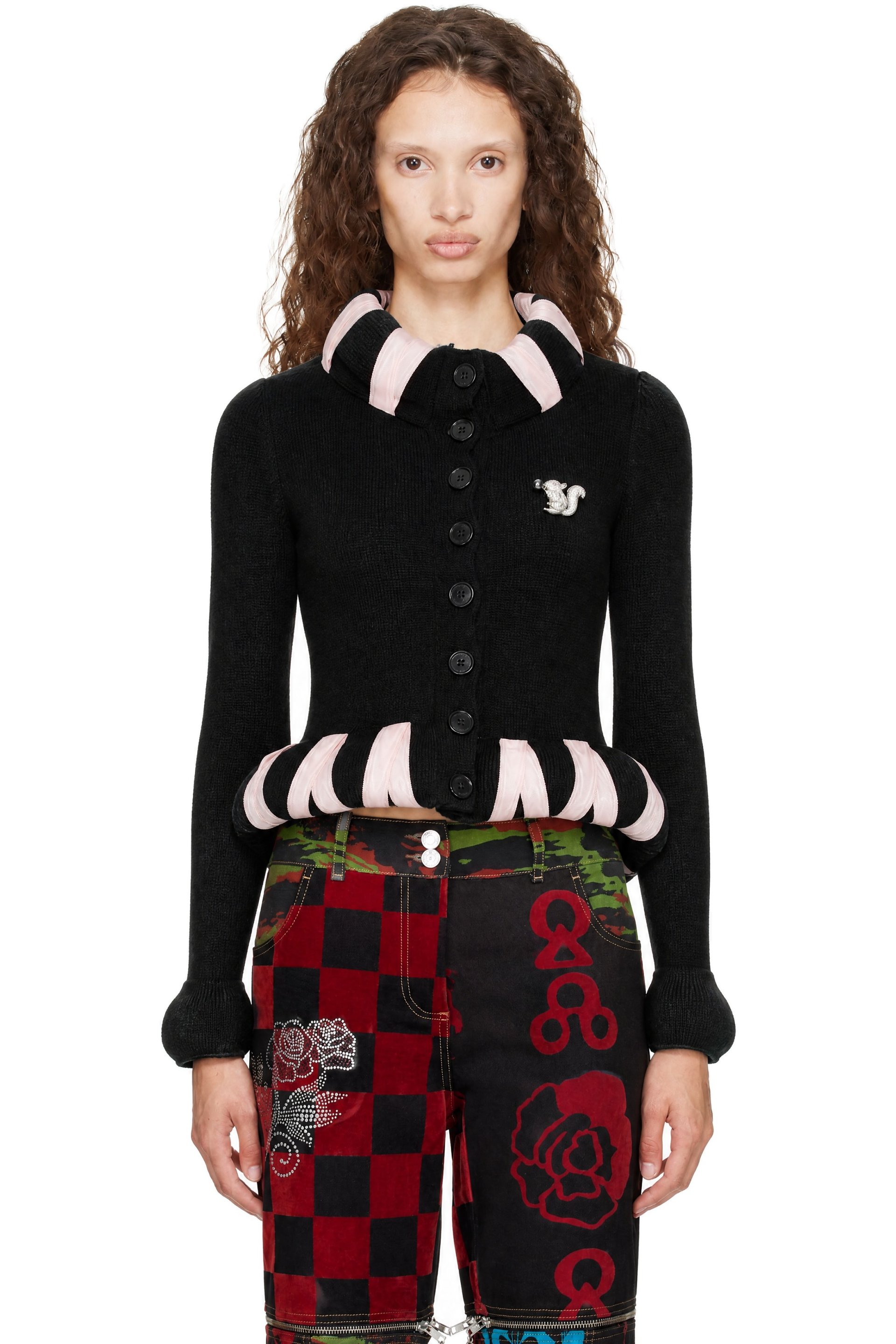 Chopova Lowena - Black Cribbage Cross Cardigan