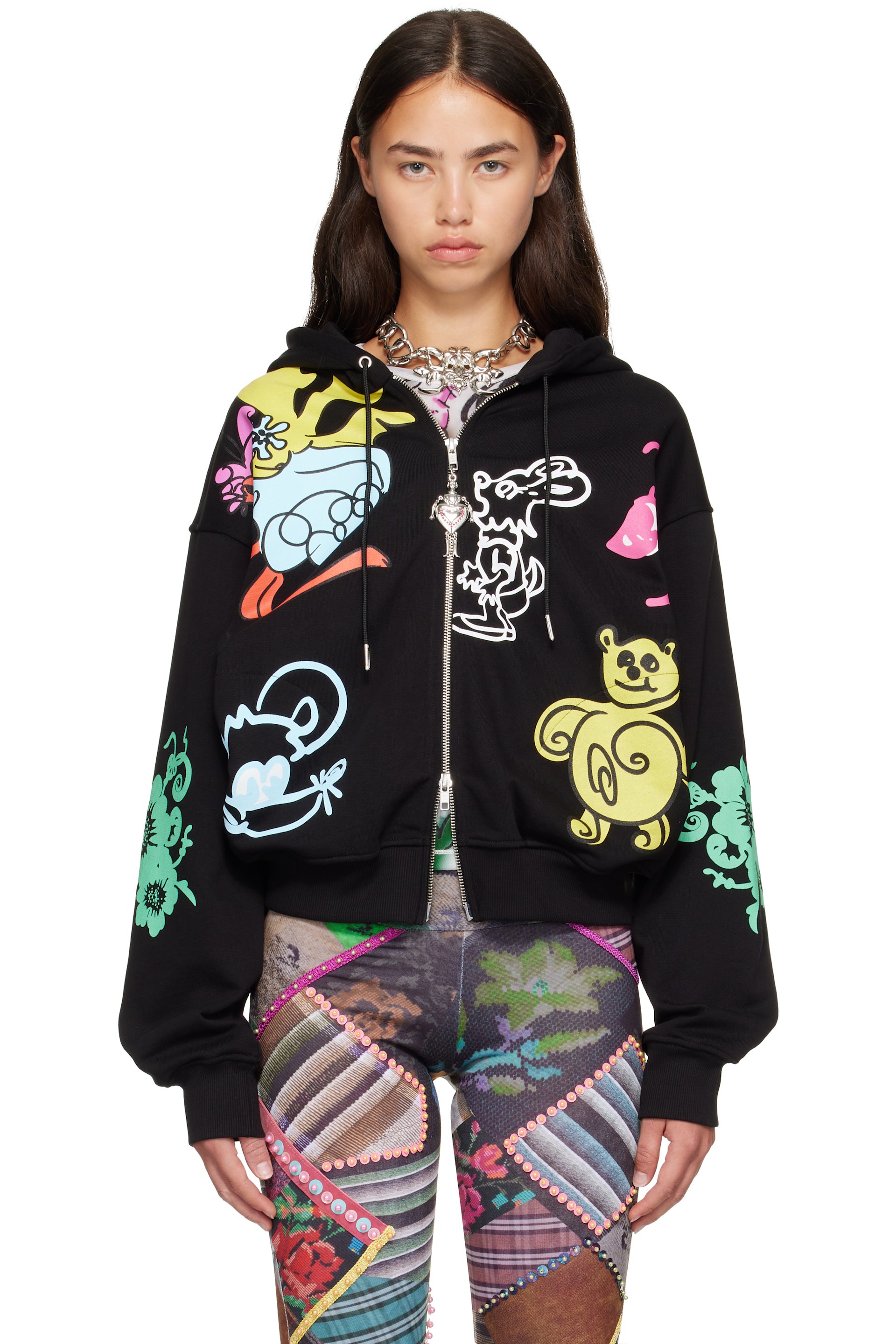 Chopova Lowena - Black 'Friends of CL' Zip Hoodie