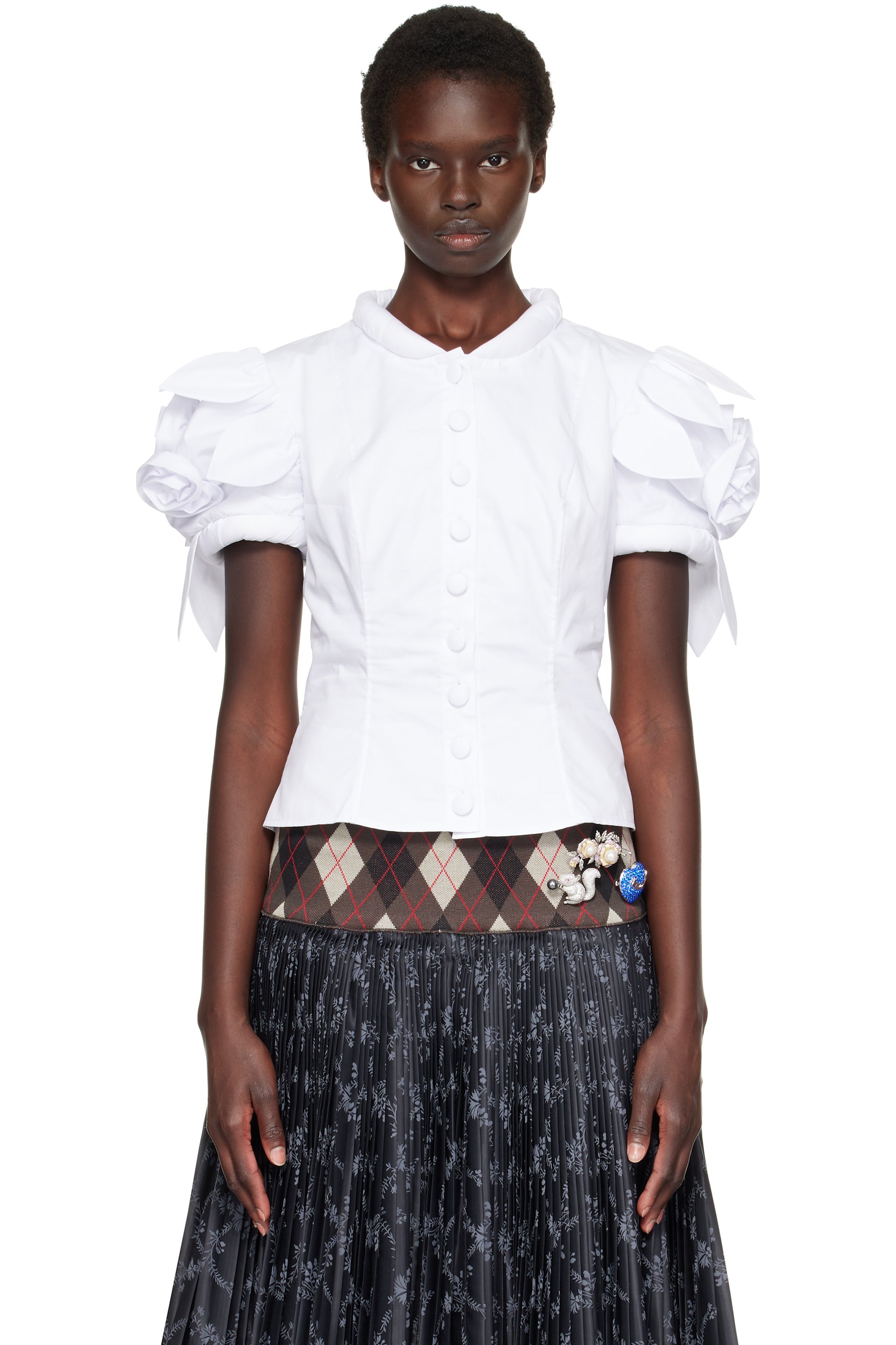 Chopova Lowena - White Bluestocking Blouse