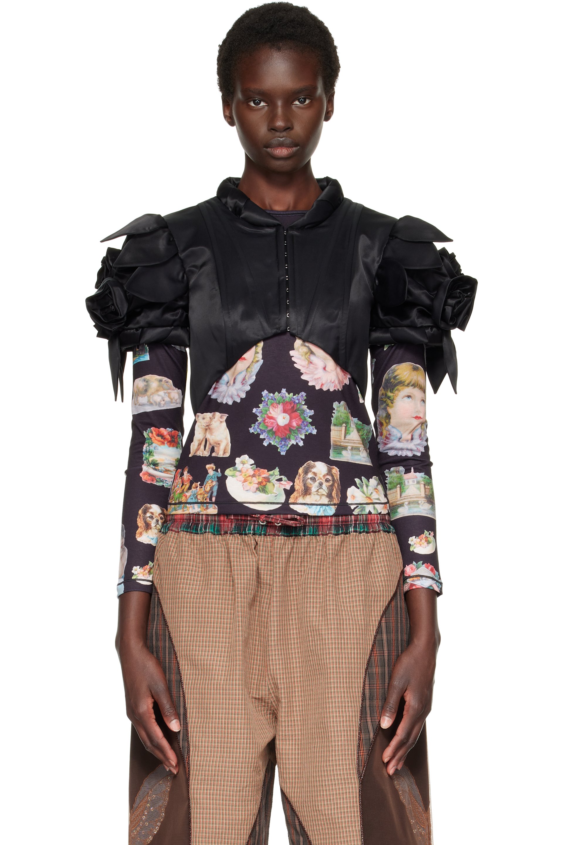 Chopova Lowena - Black Rose Shrug Top