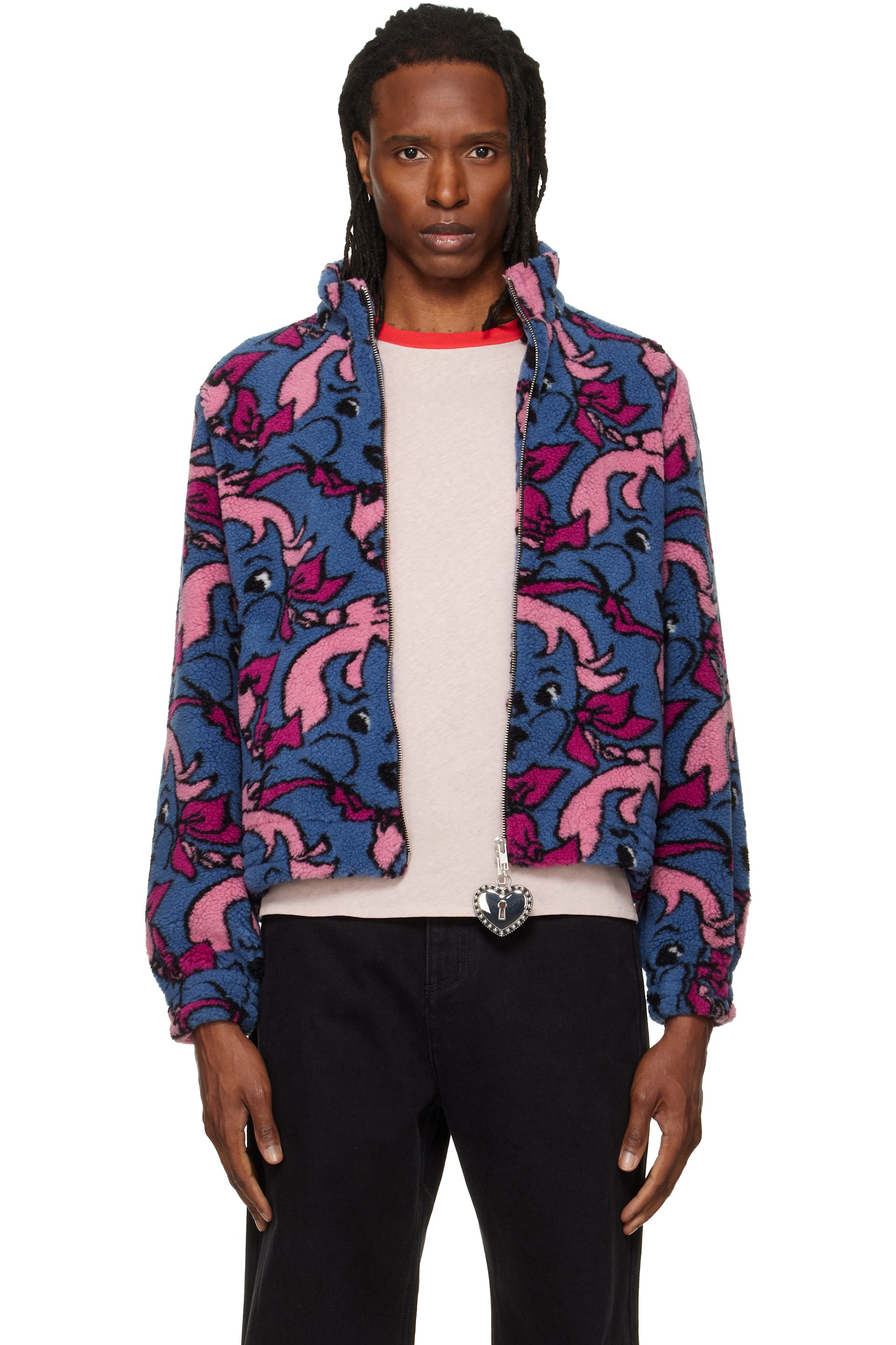 Chopova Lowena - Blue Cheeky Girl Fitted Fleece Jacket