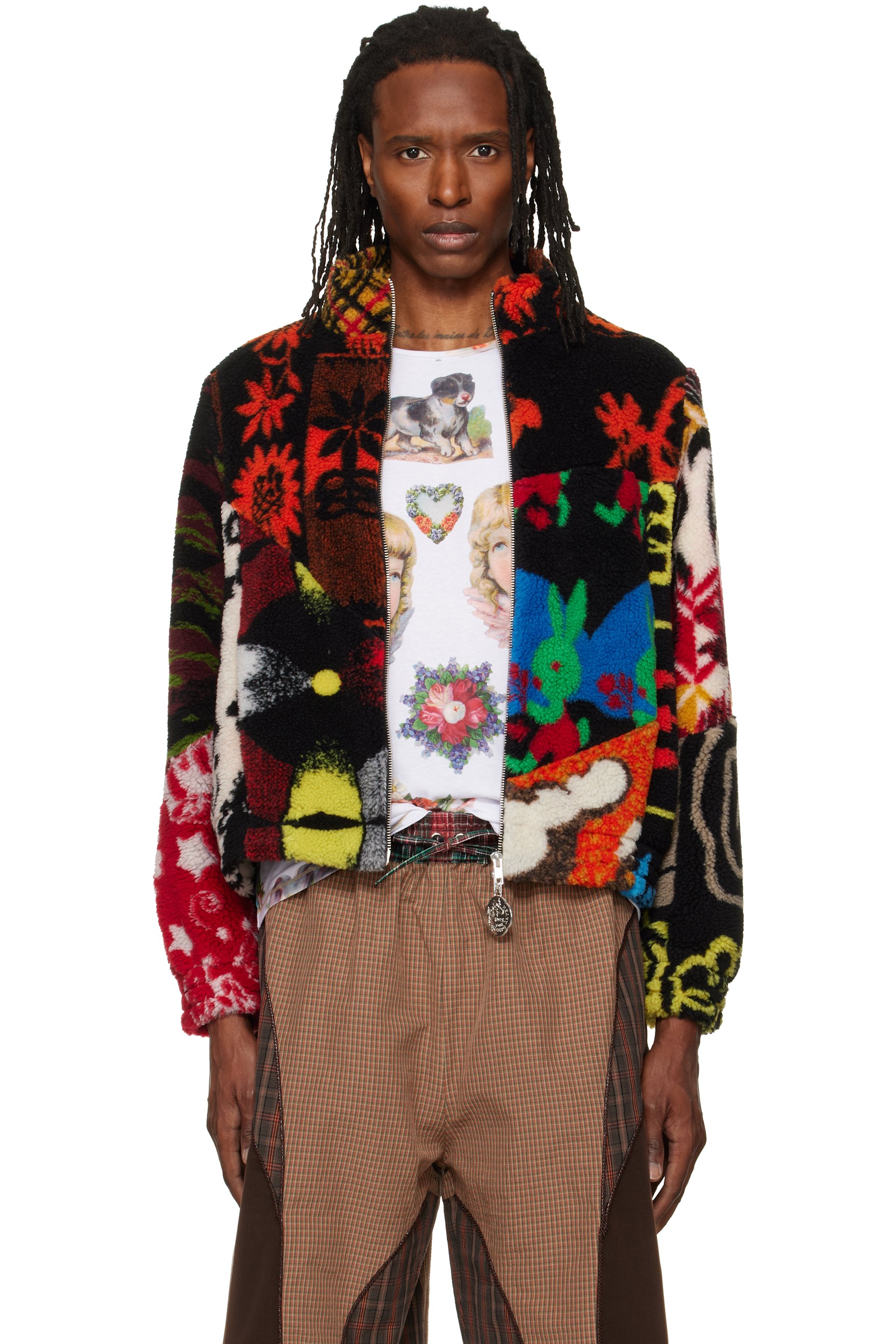 Chopova Lowena - Multicolor Patchwork Fitted Fleece Jacket