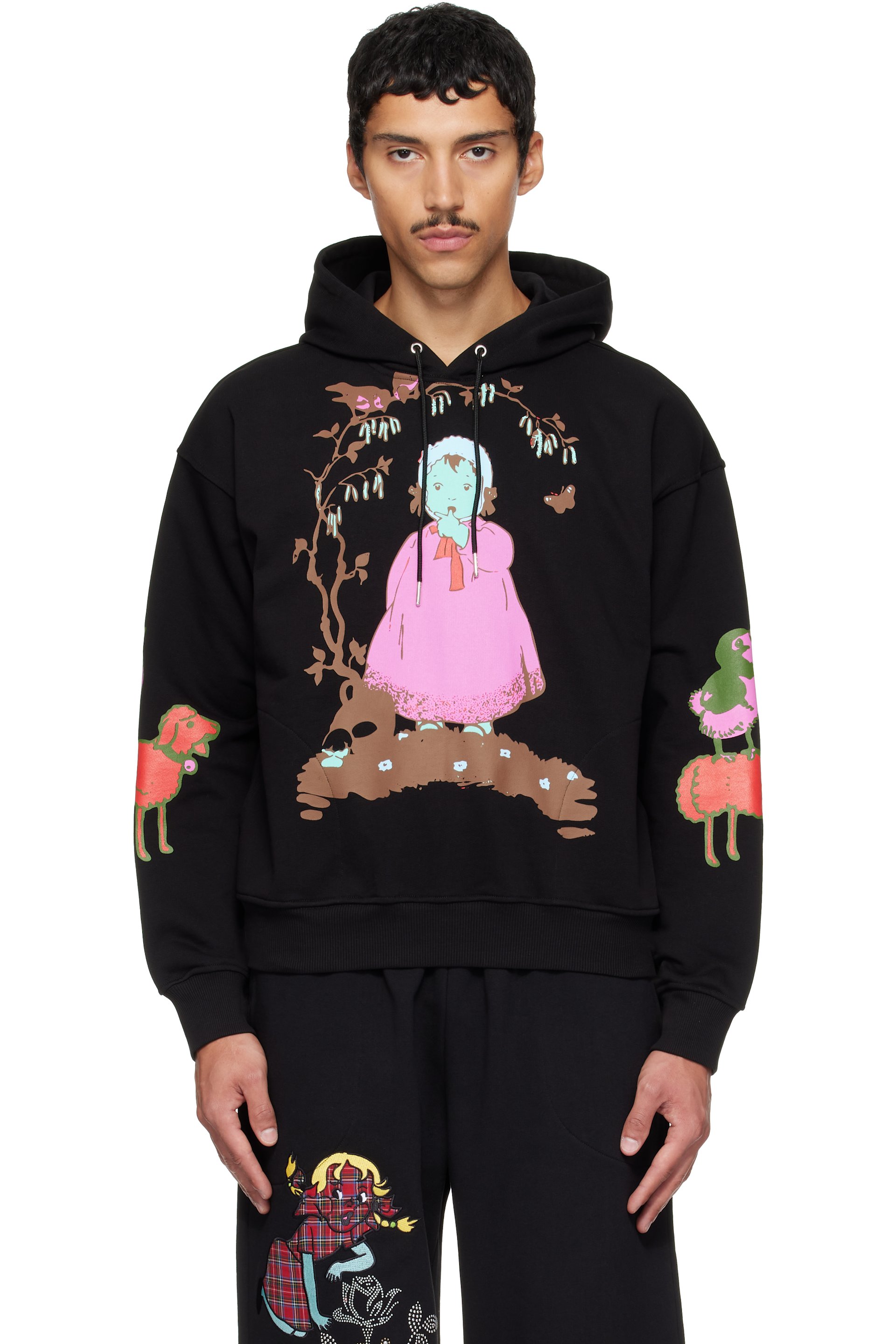 Chopova Lowena - Pull à capuche Woodland Baby noir