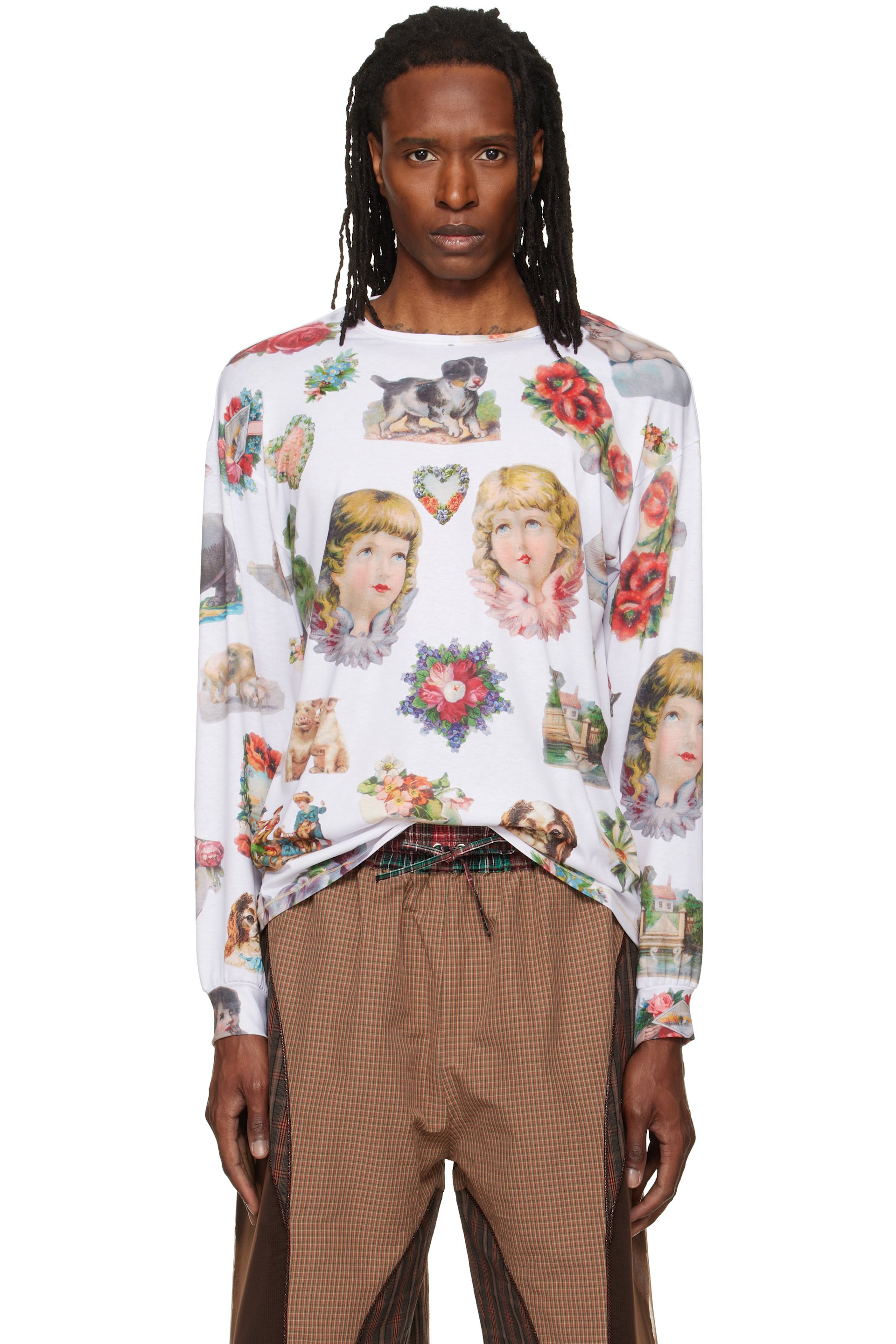 Chopova Lowena - White Snippets Oversized Jersey T-shirt