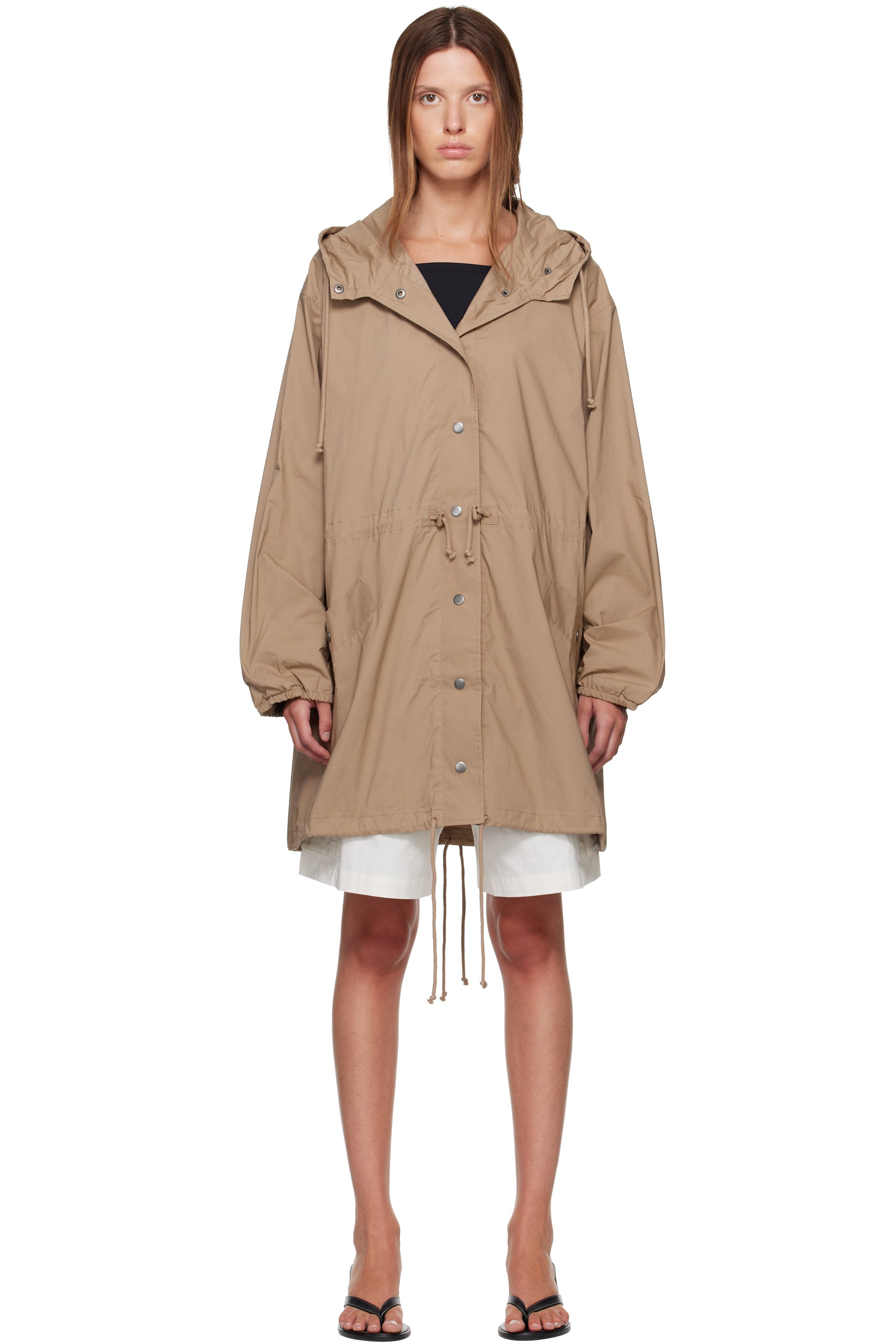 SKIMS - Beige Woven Cotton Oversized Anorak