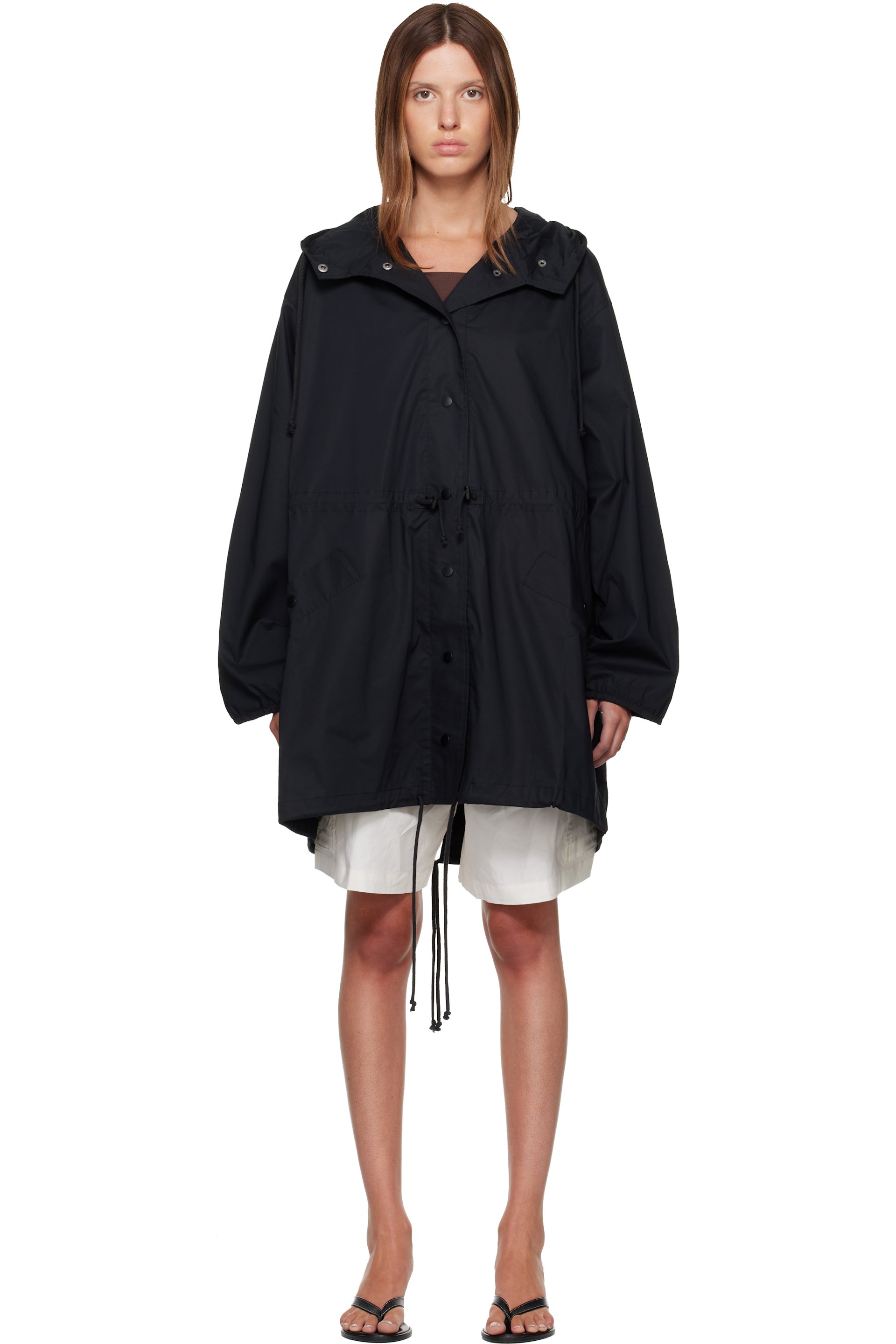 SKIMS - Black Woven Cotton Oversized Anorak