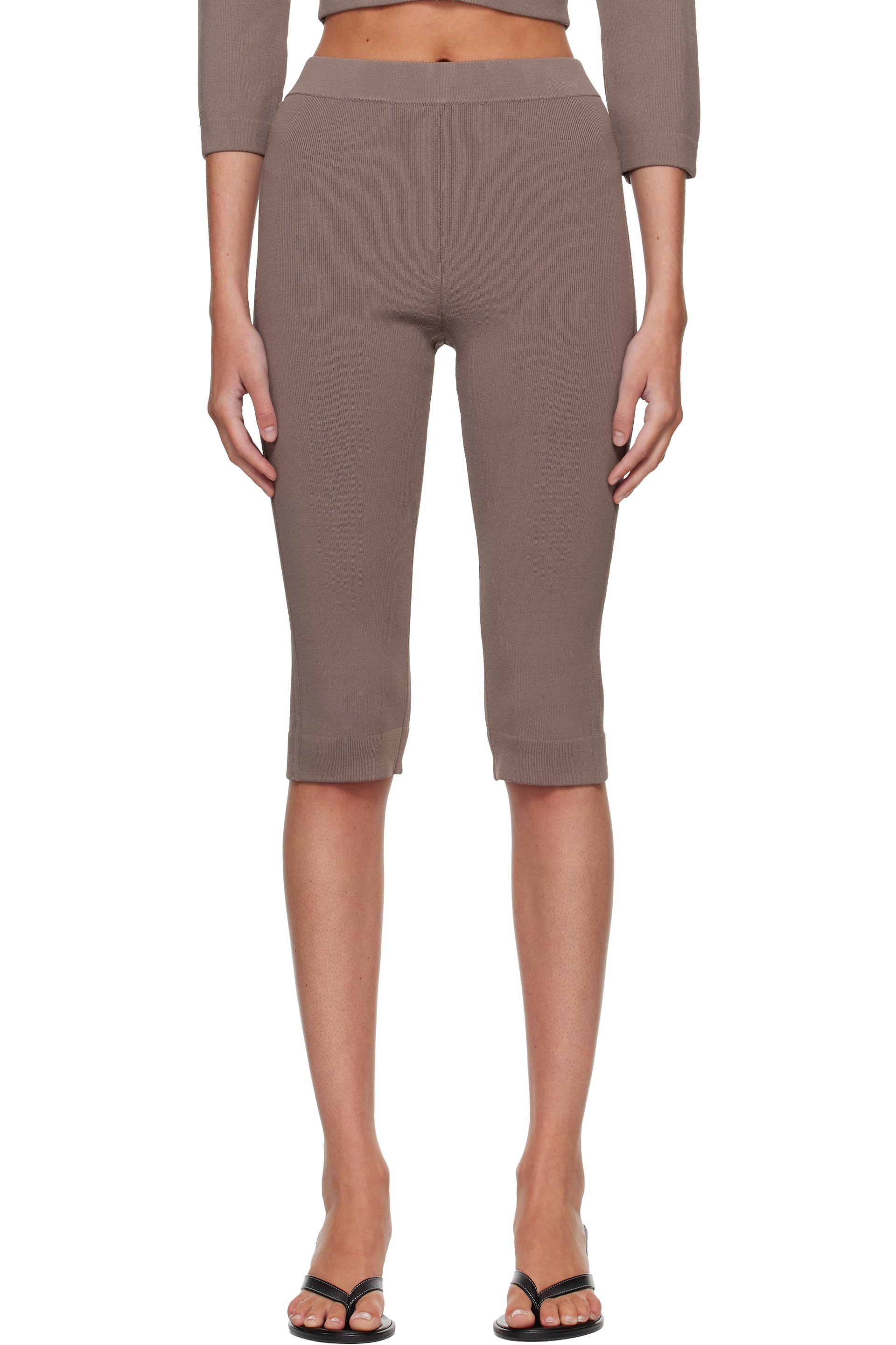 SKIMS - Taupe Refined Knit Capri Leggings