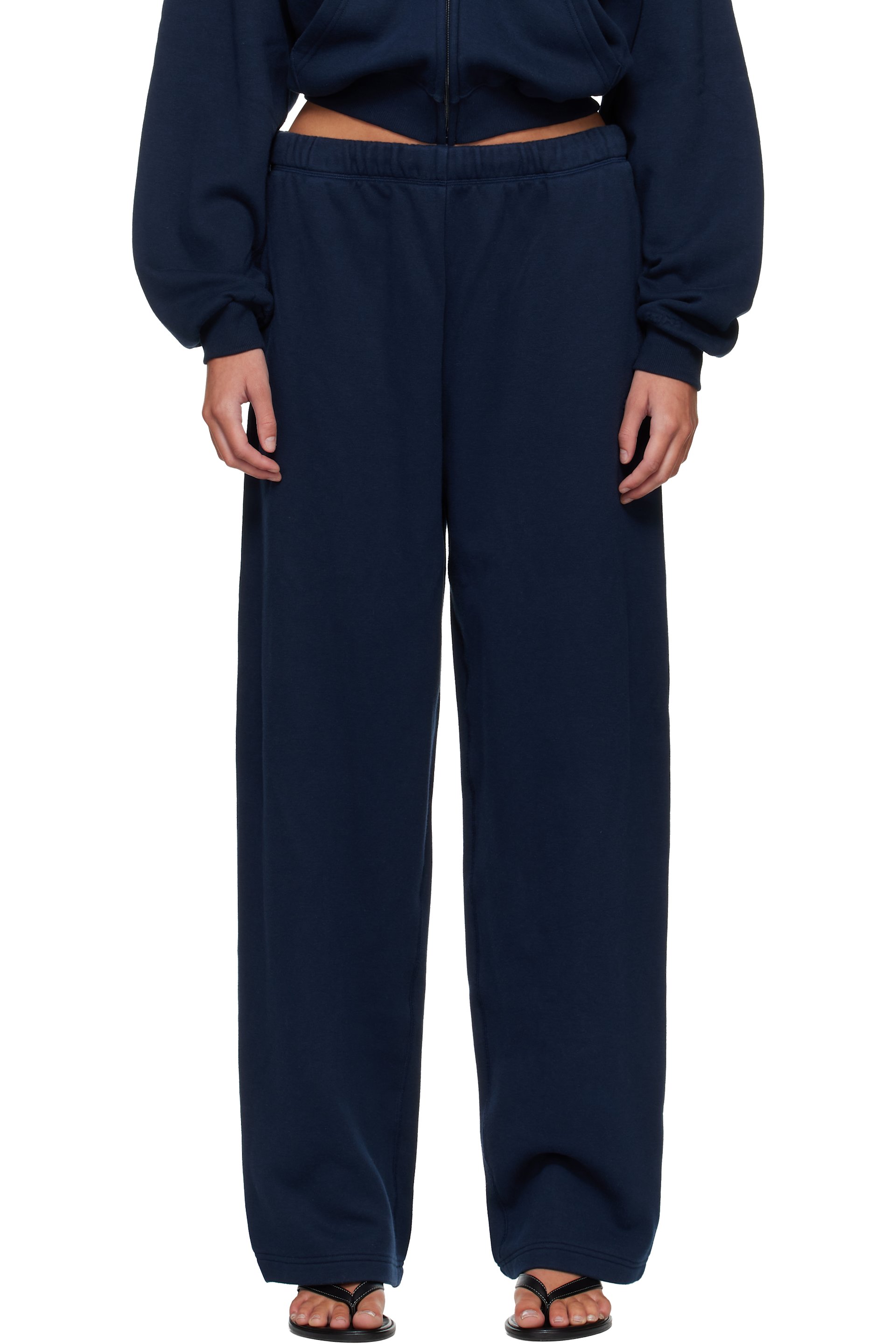 SKIMS - Navy Cotton Fleece Classic Straight Leg Sweatpants