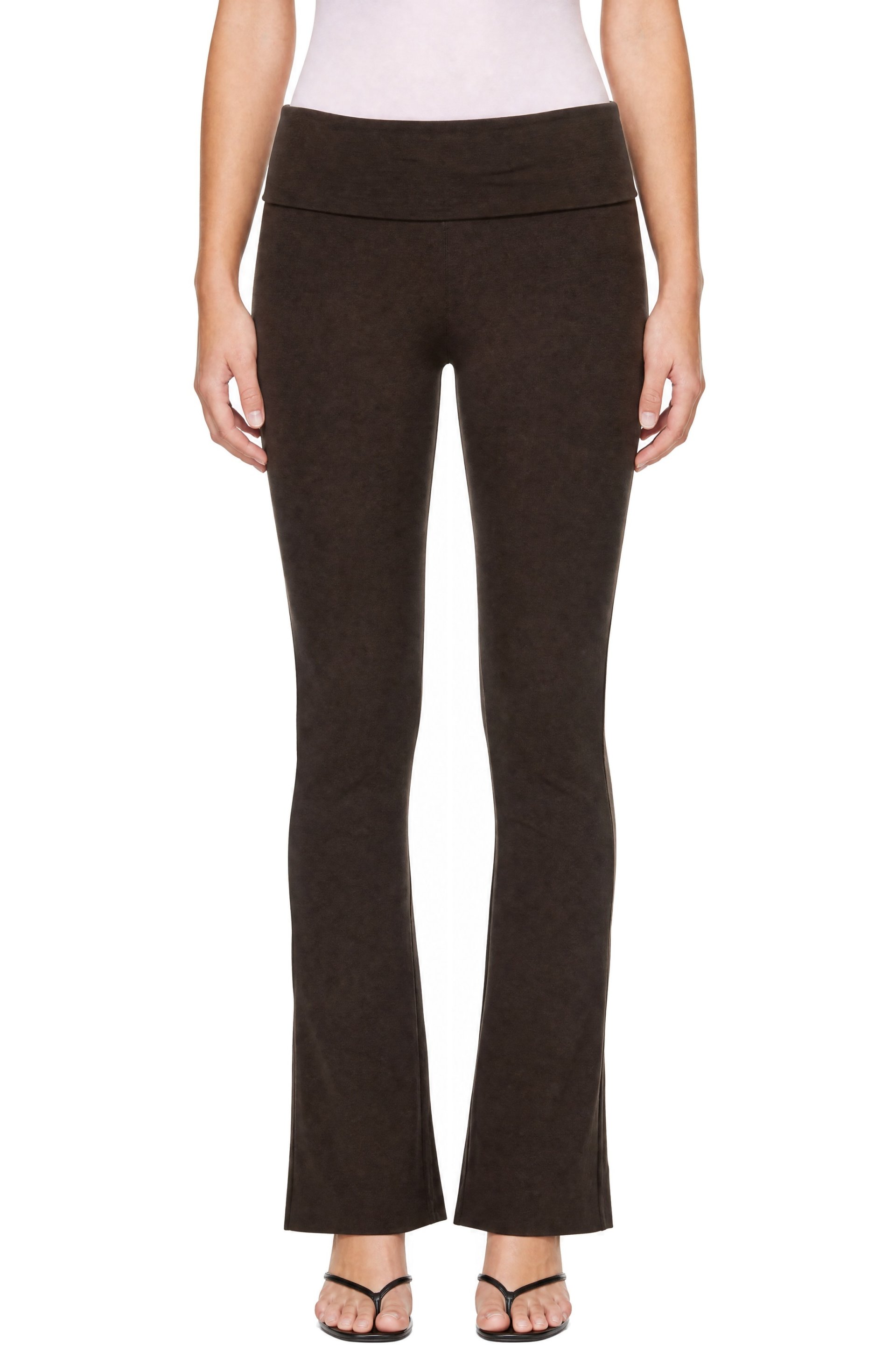 SKIMS - Brown Cotton Jersey Foldover Lounge Pants