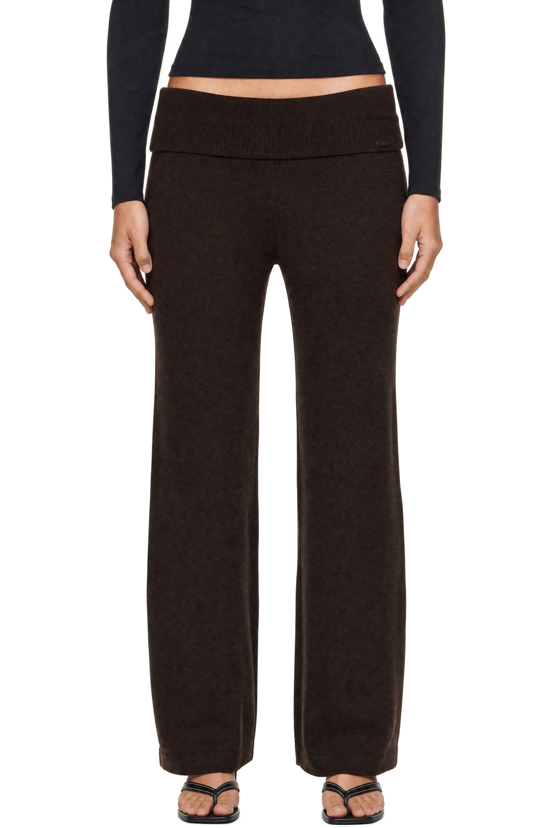 SKIMS - Brown Essential Knit Foldover Lounge Pants