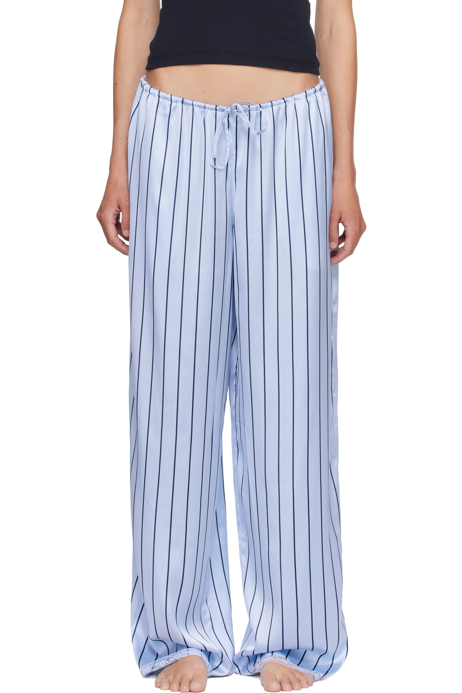SKIMS - Pantalon de détente bleu tissé en dentelle