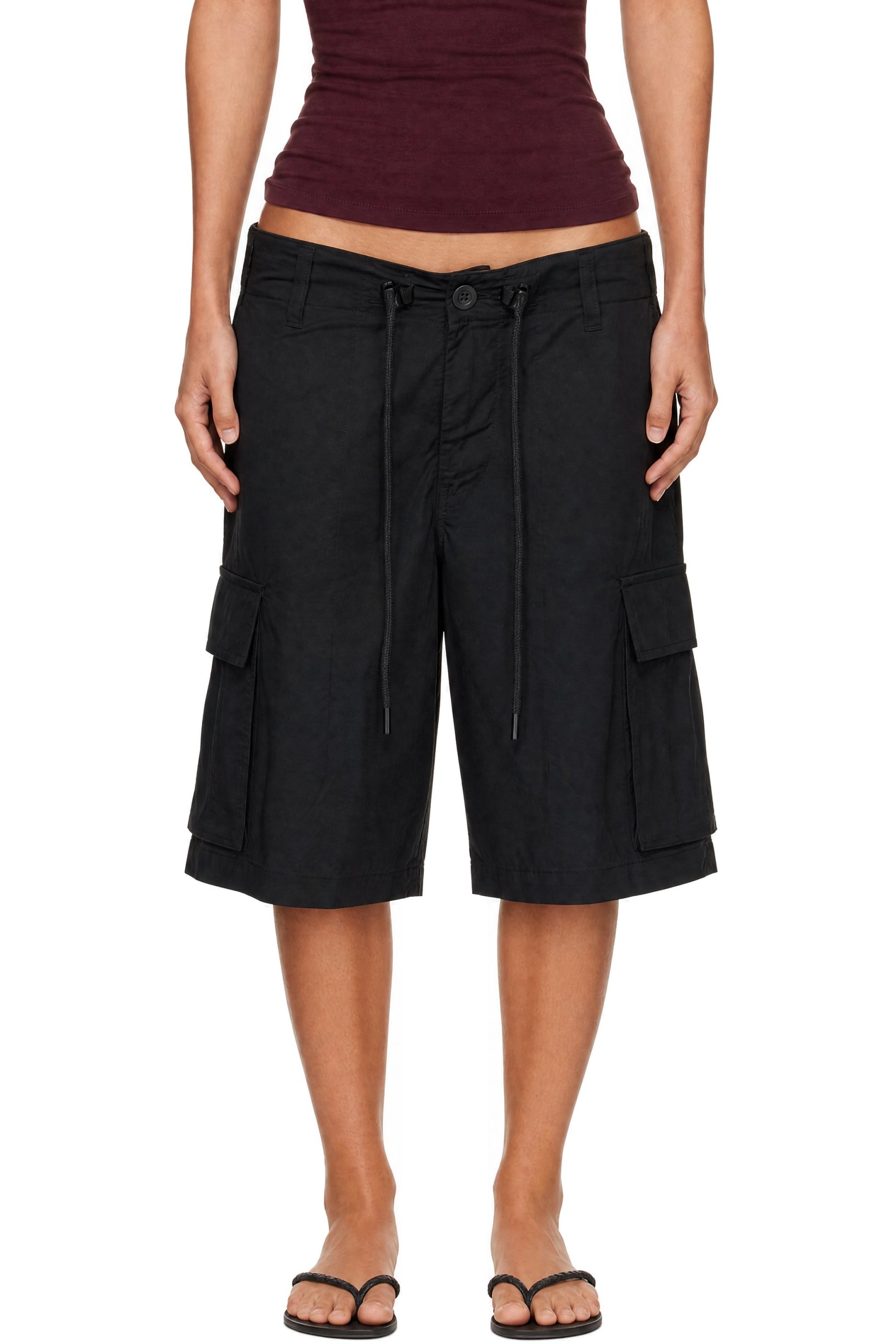 SKIMS - Short cargo surdimensionné noir - Woven Cotton