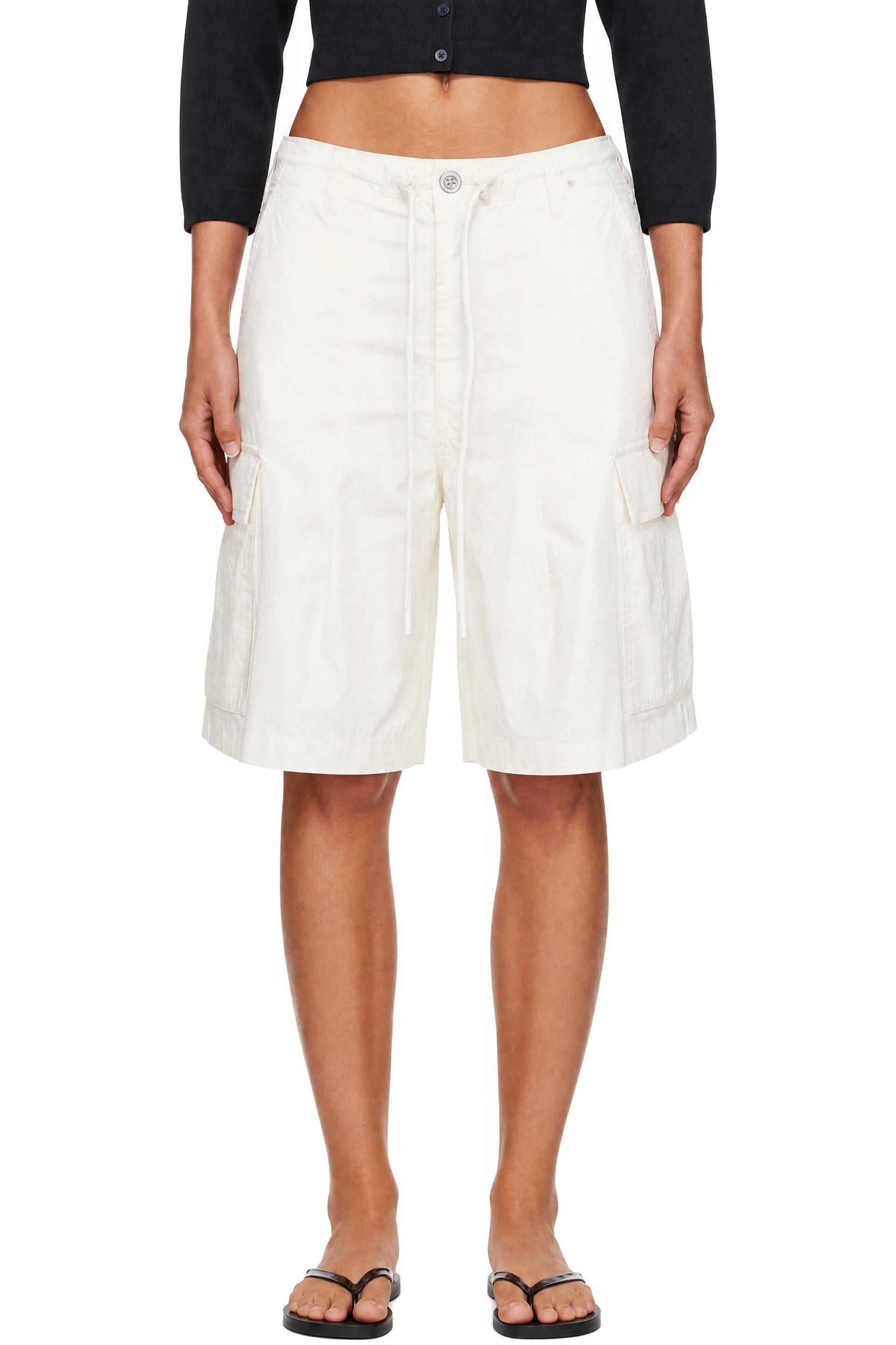 SKIMS - Short cargo surdimensionné blanc cassé - Woven Cotton