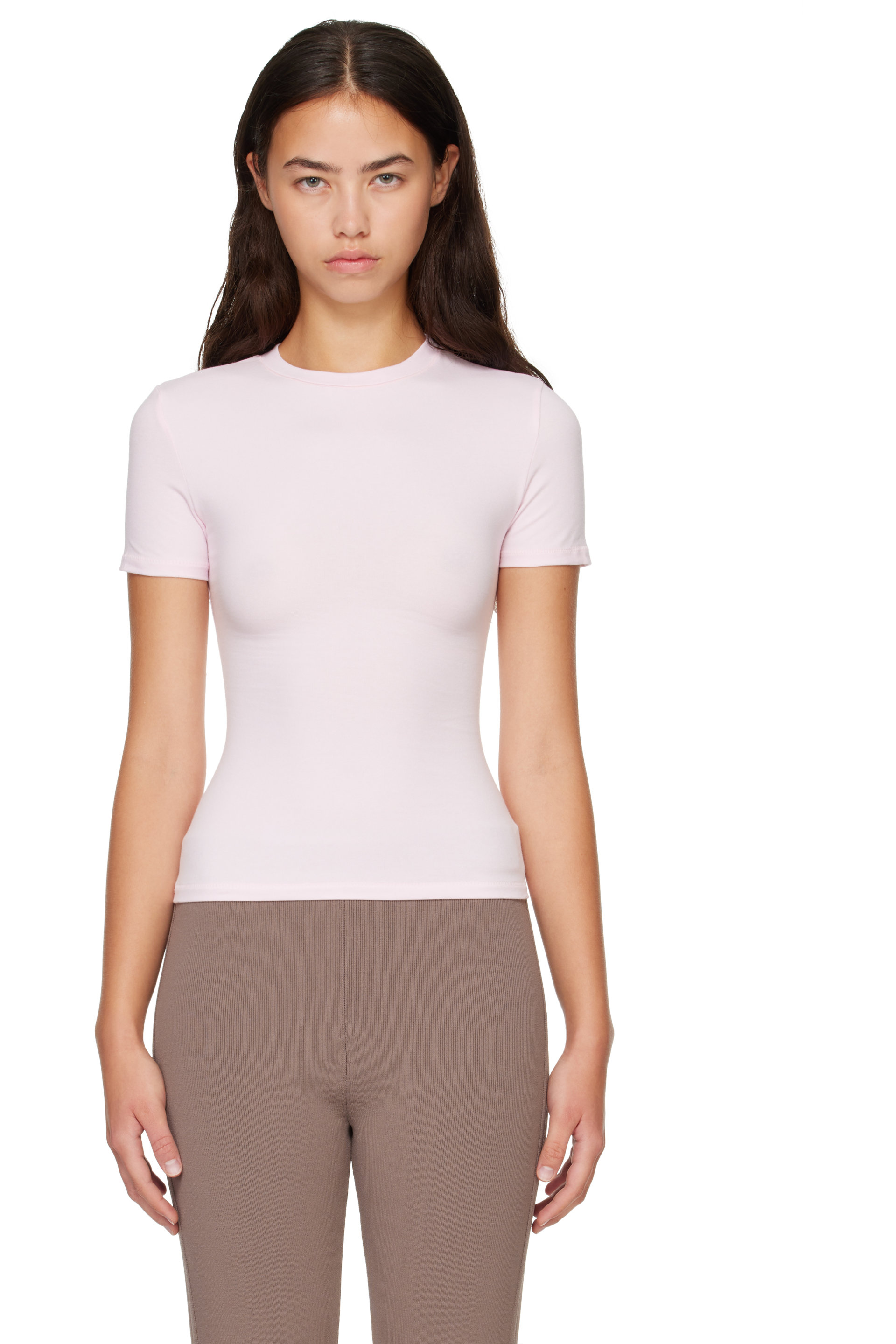 SKIMS - Pink Cotton Jersey T-Shirt