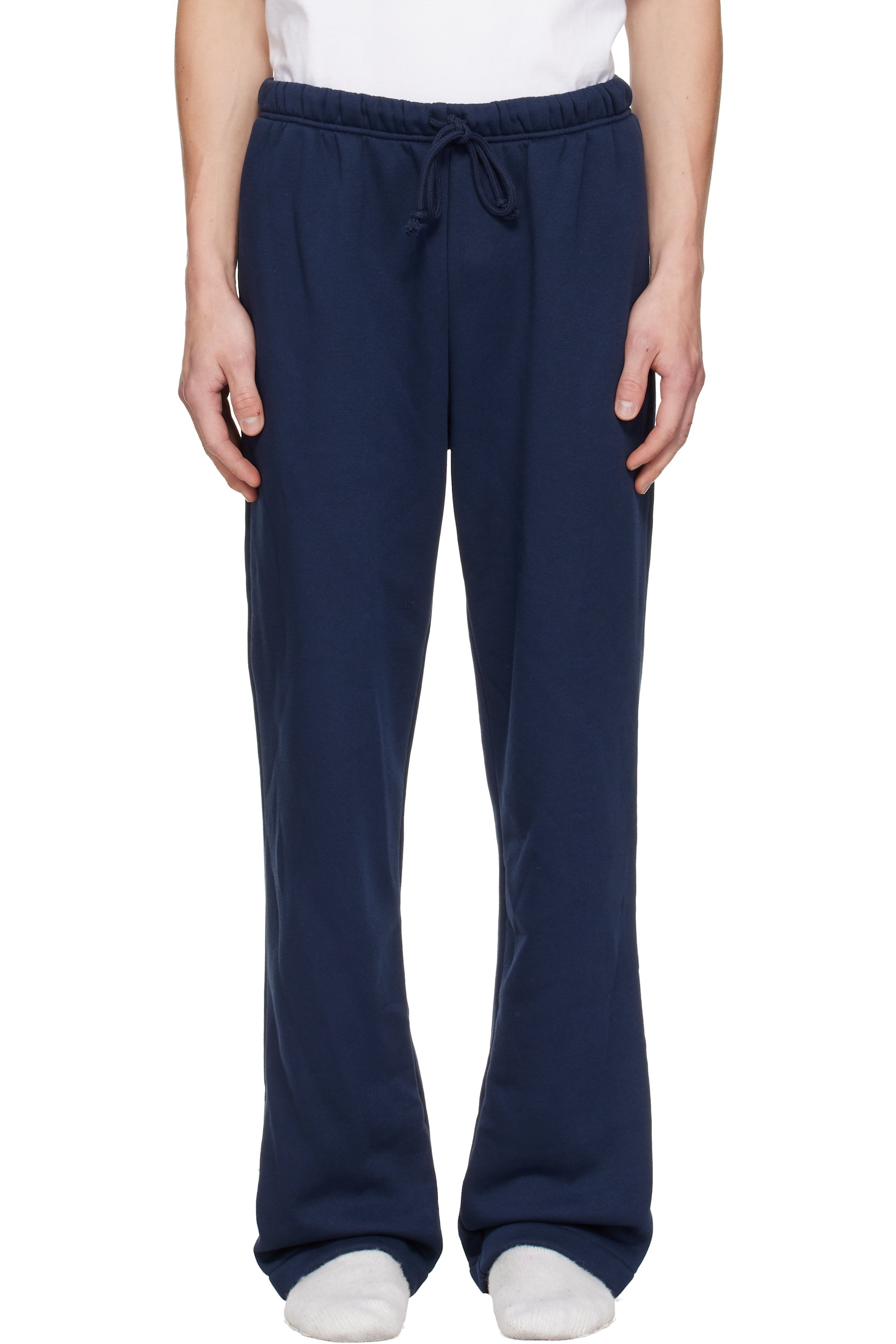 SKIMS - Navy Fleece Lounge Classic Straight Leg Sweatpants