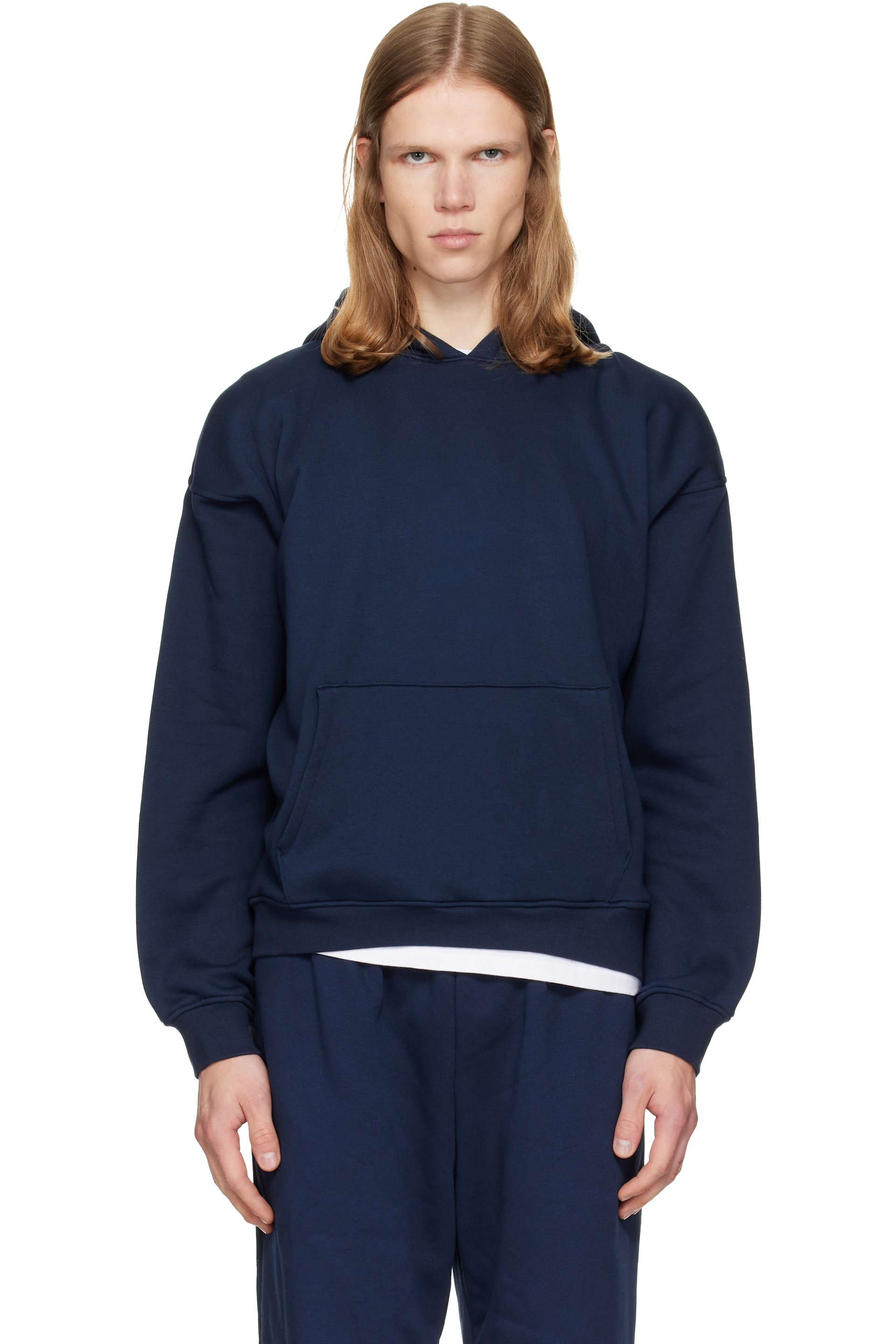 SKIMS - Navy Fleece Lounge Relaxed Hoodie