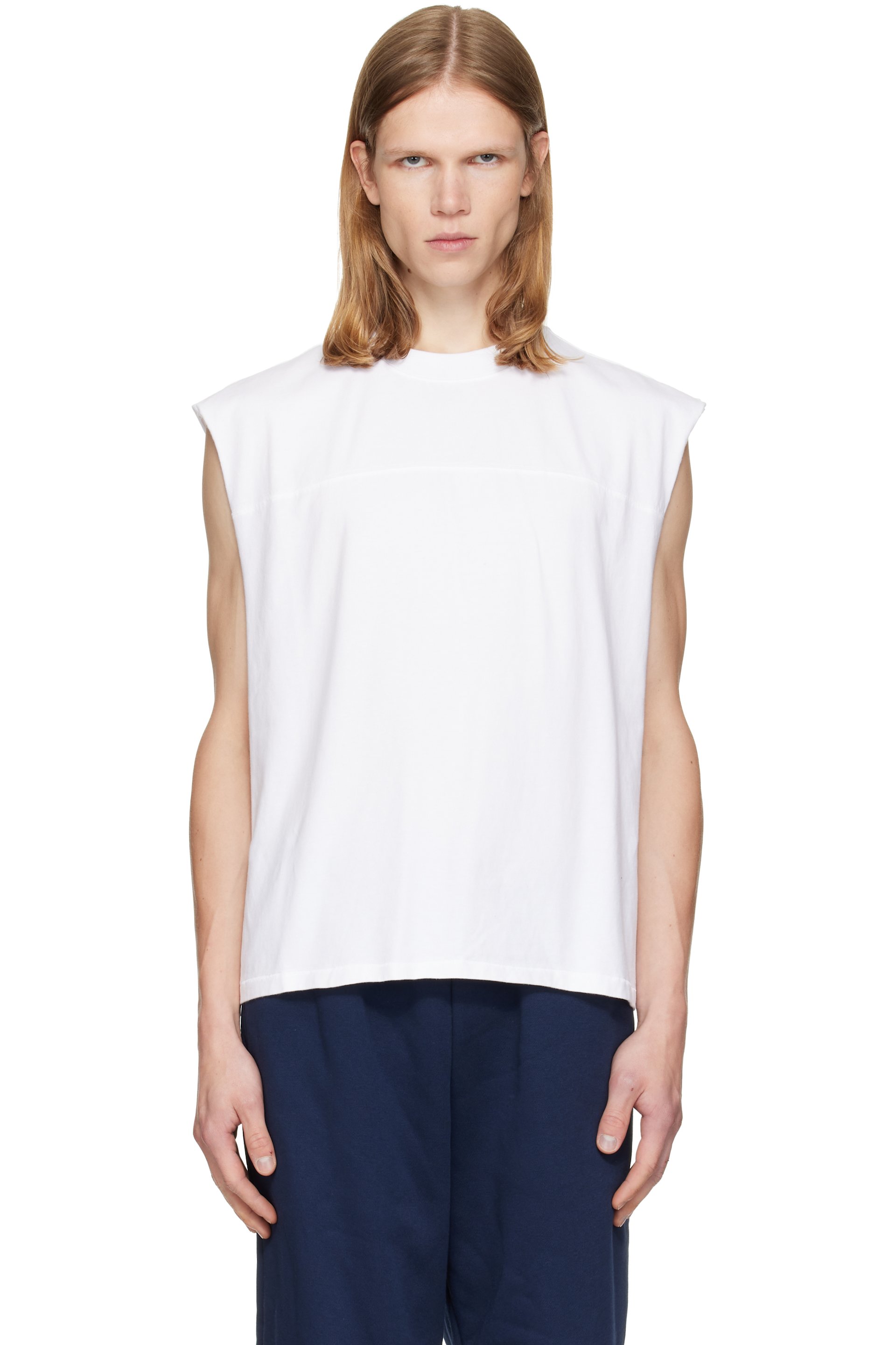 SKIMS - White Heavyweight Cotton Cropped Muscle Tank Top