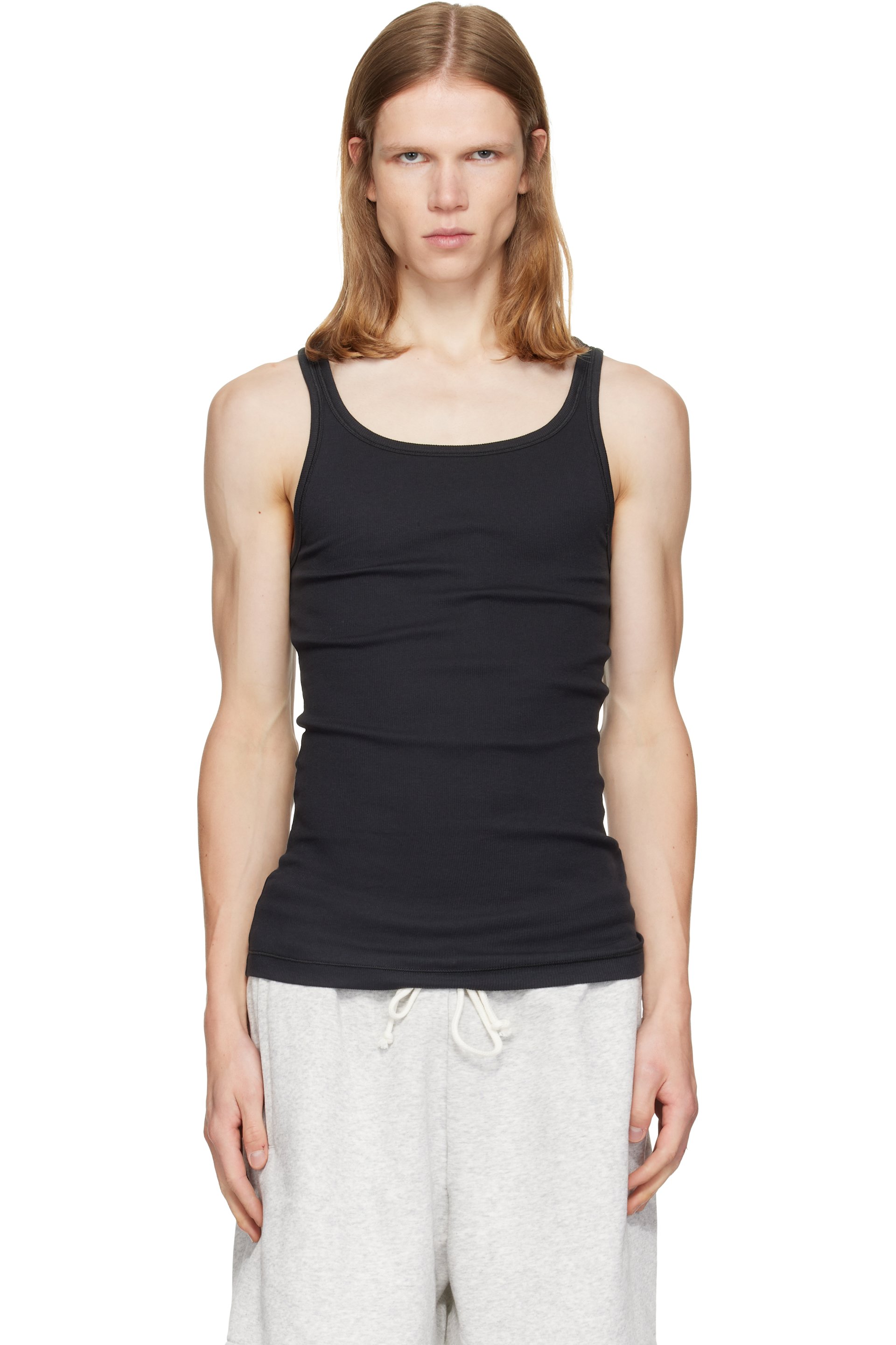 SKIMS - Three-Pack Black SKIMS Cotton Rib Tank Tops