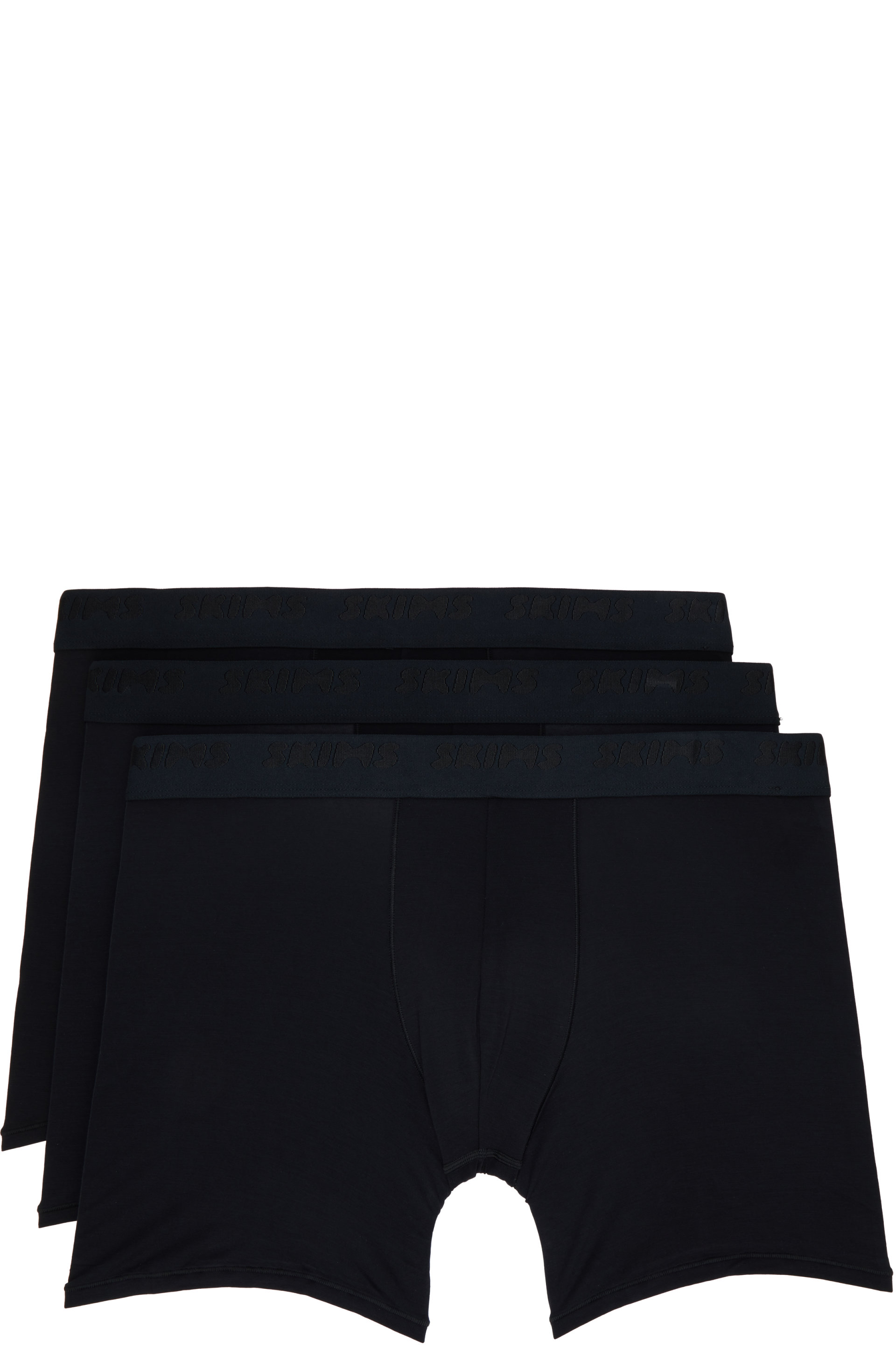 SKIMS - Three-Pack Black SKIMS Stretch 5" Boxer Briefs