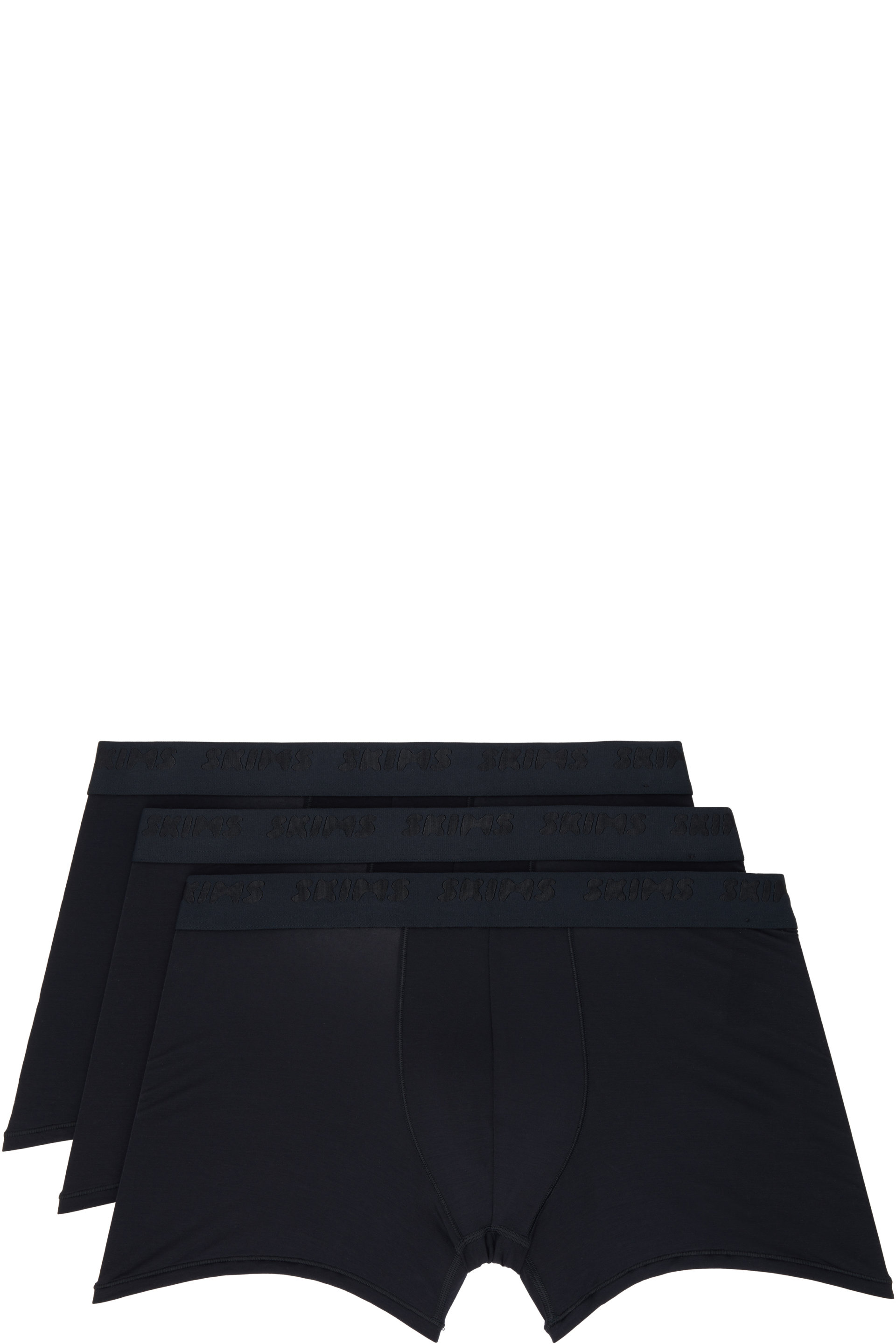 SKIMS - Three-Pack Black SKIMS Stretch 3" Boxer Briefs