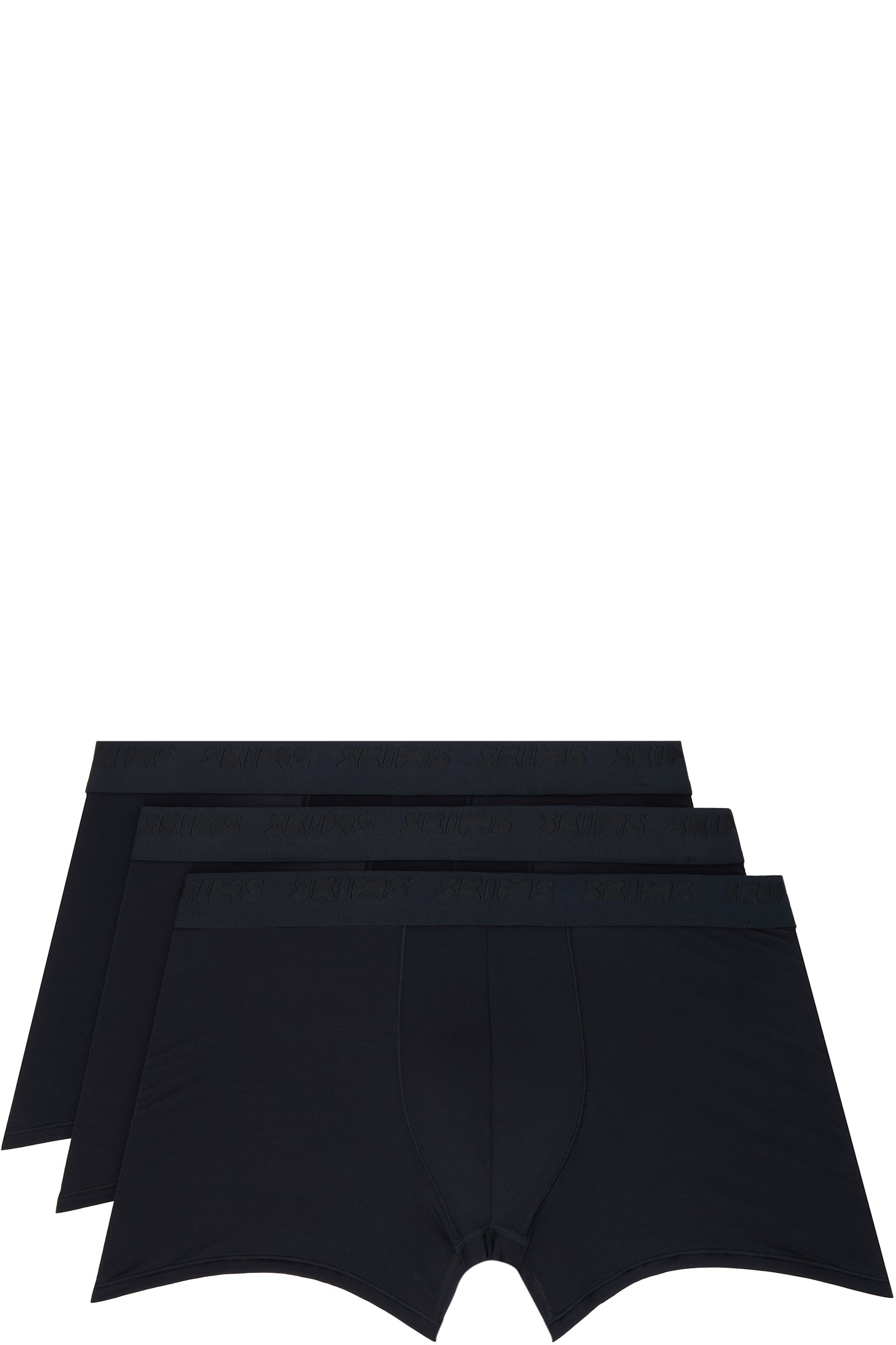 SKIMS - Three-Pack Black SKIMS Stretch 3" Boxer Briefs