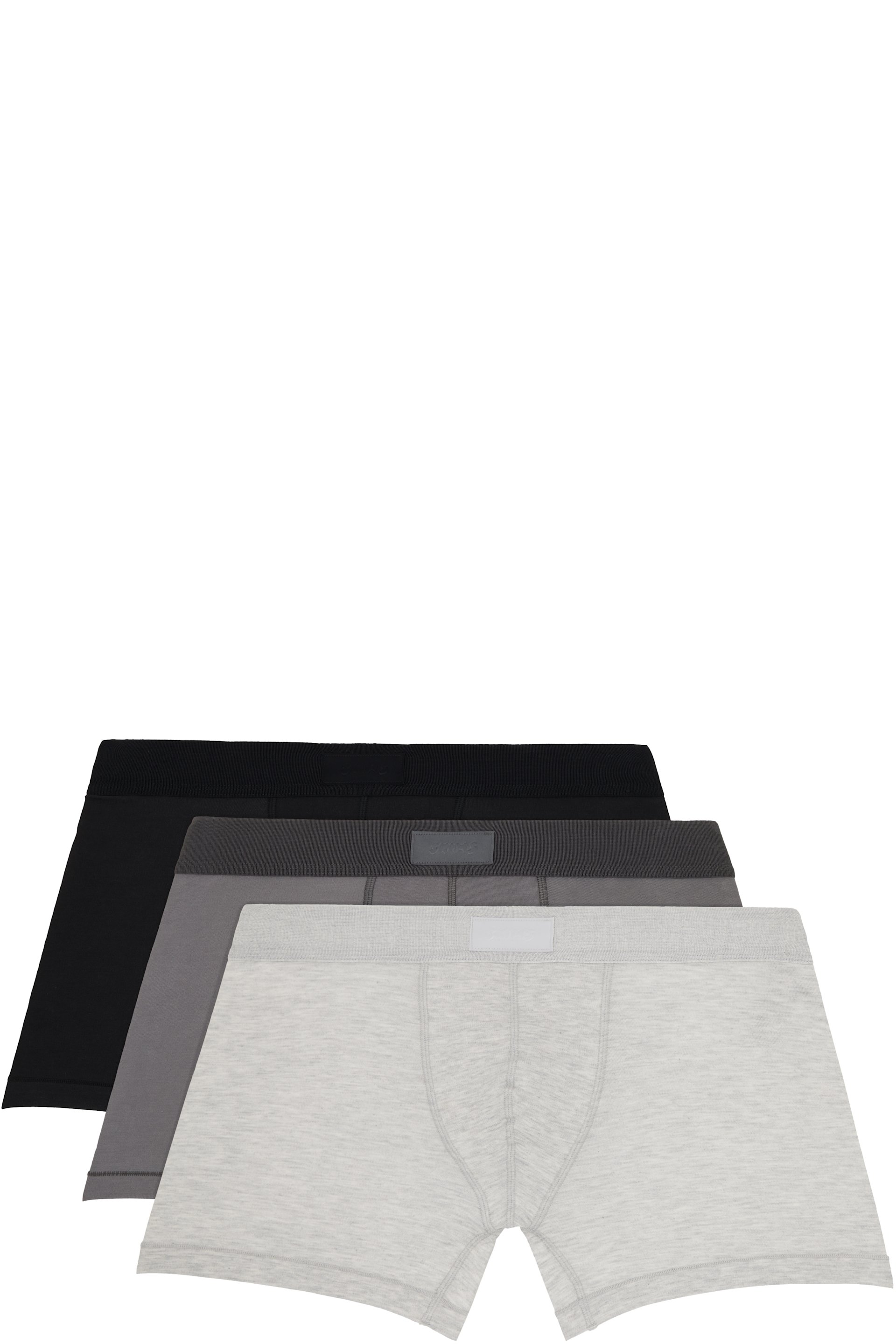 SKIMS - Three-Pack Gray SKIMS Cotton 3" Boxer Briefs
