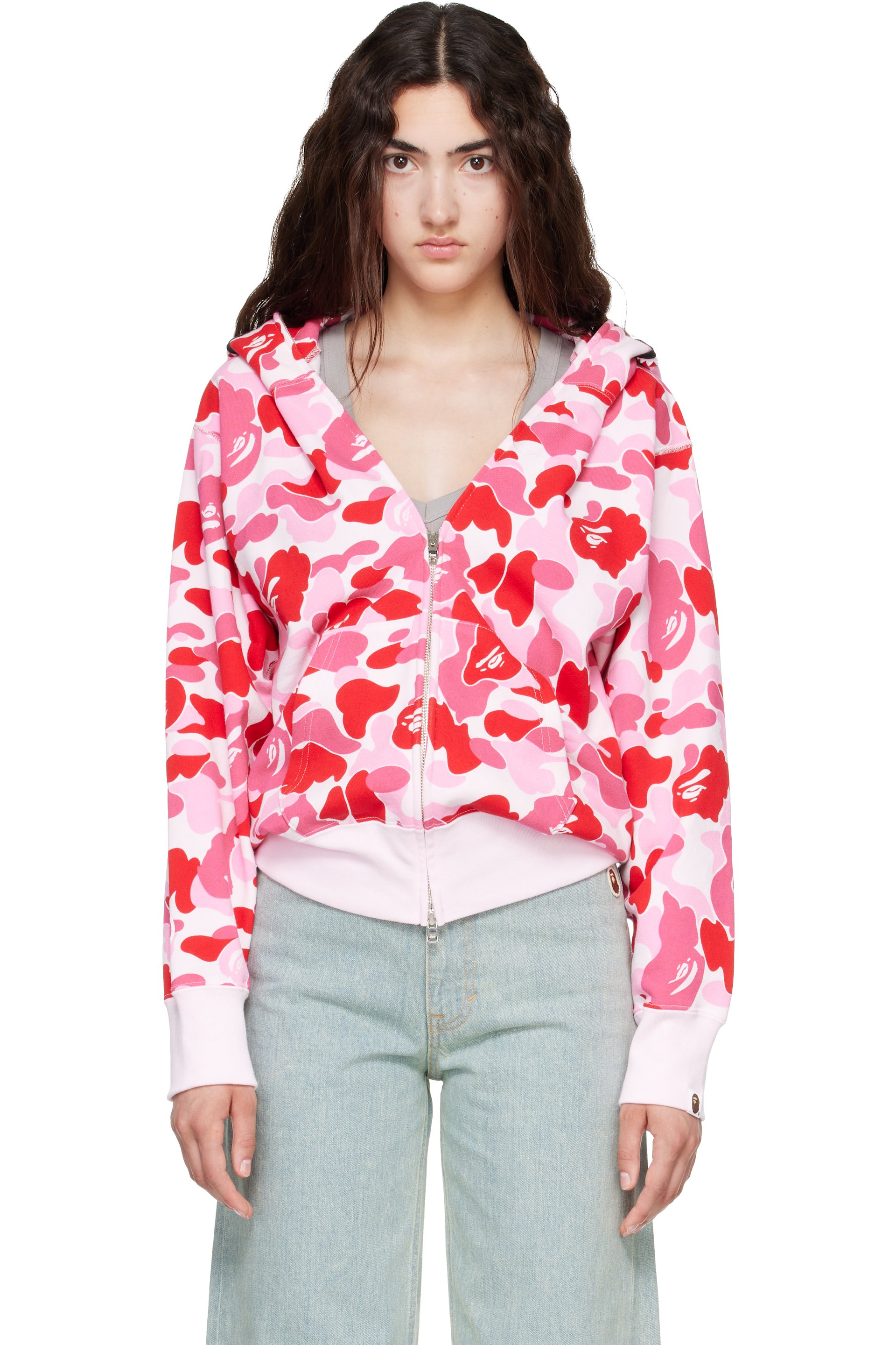 BAPE - Pink ABC Camo Shark Full Zip Hoodie