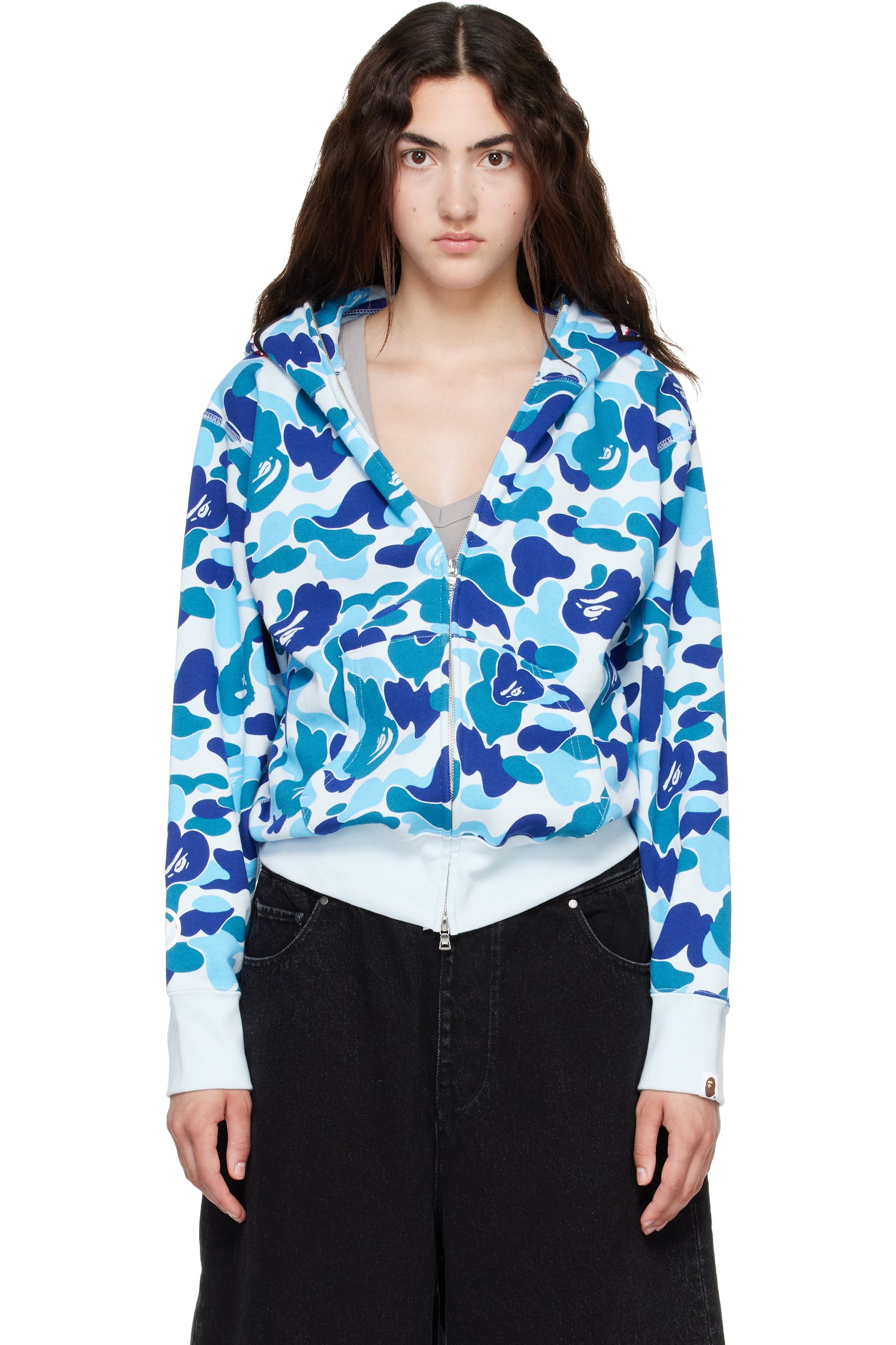 BAPE - Blue ABC Camo Shark Full Zip Hoodie