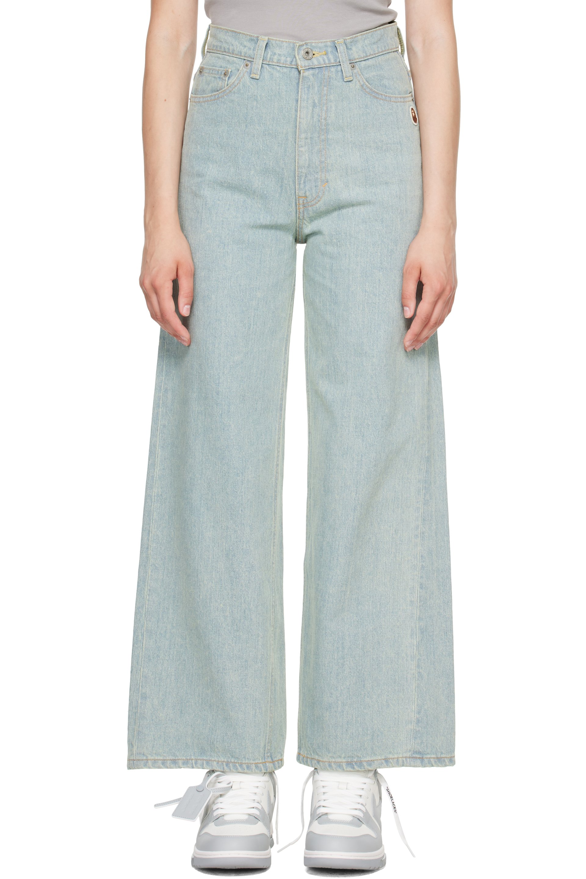 BAPE - Blue Crystal Stone BAPE Sta Logo Baggy Jeans