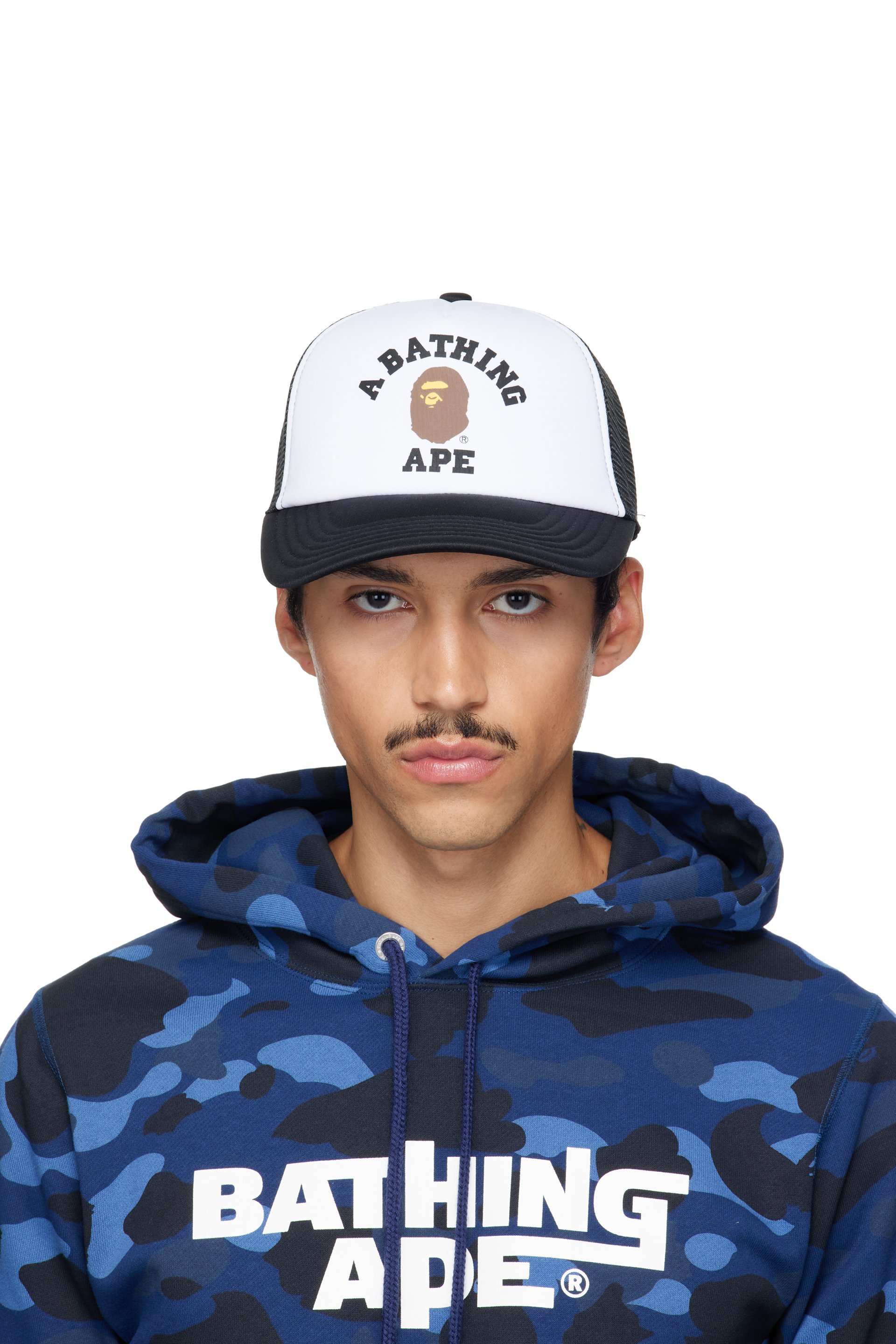 BAPE - Black College Mesh Cap