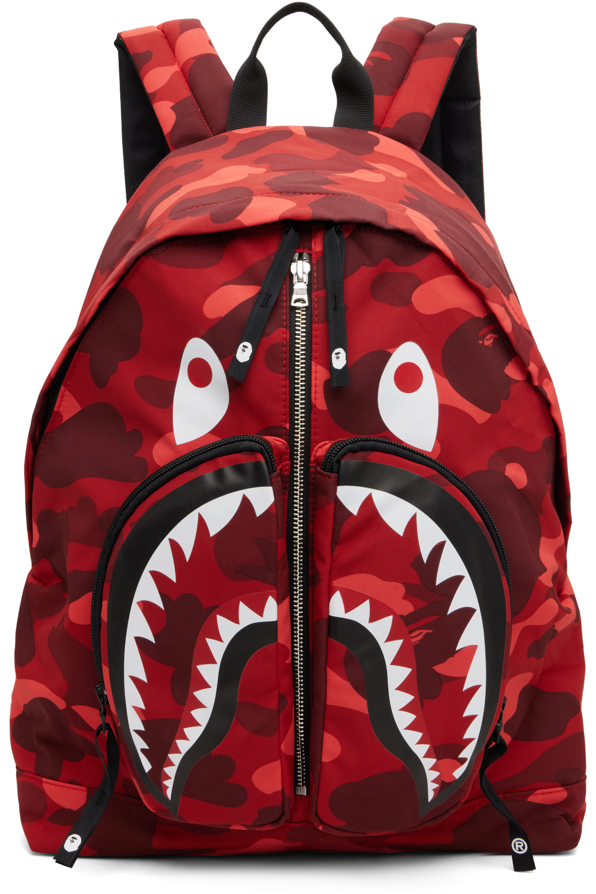 BAPE - Red Color Camo Shark Daypack Backpack